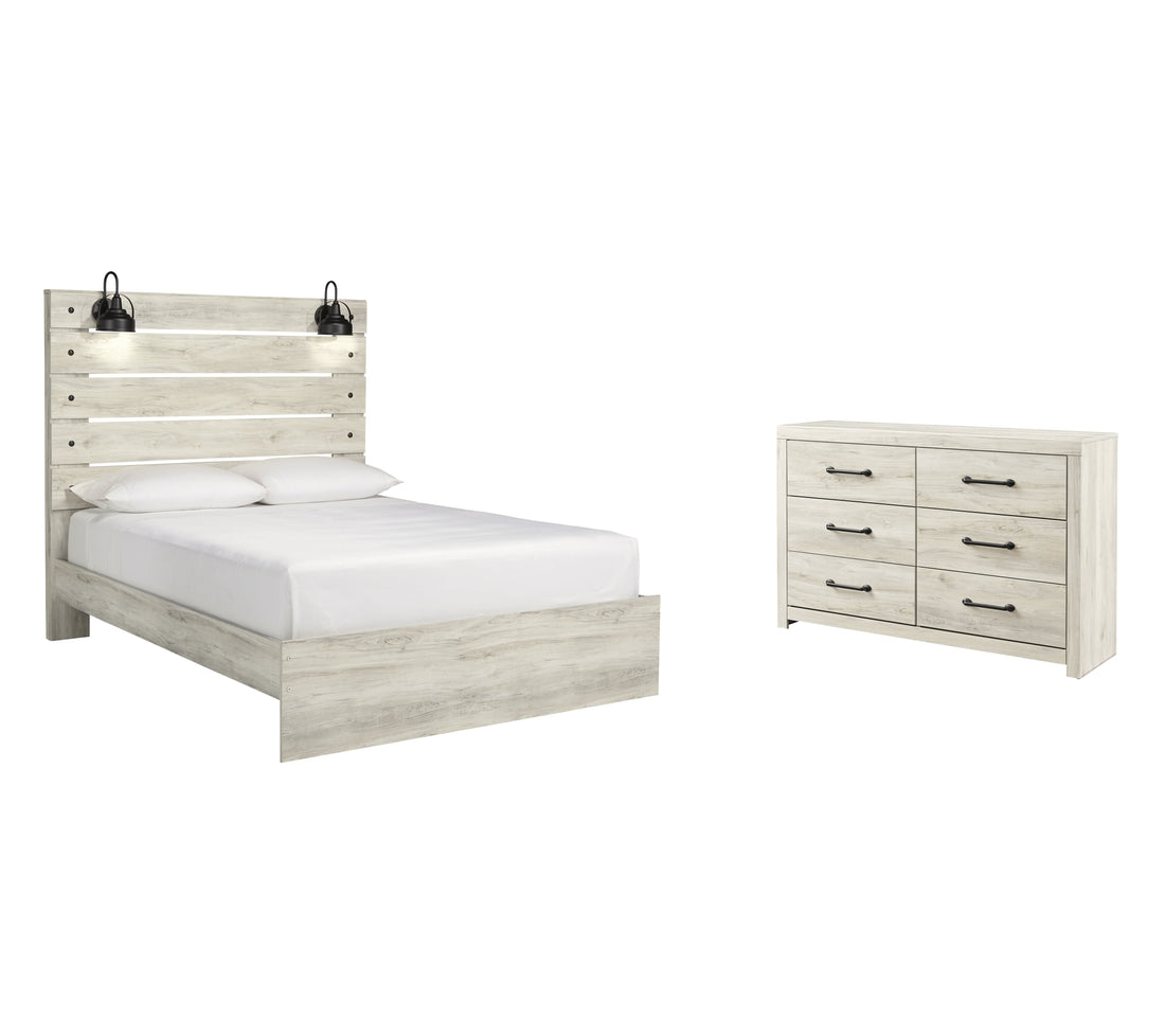 Cambeck Queen Panel Bed with Dresser in Whitewash - PKG003063
