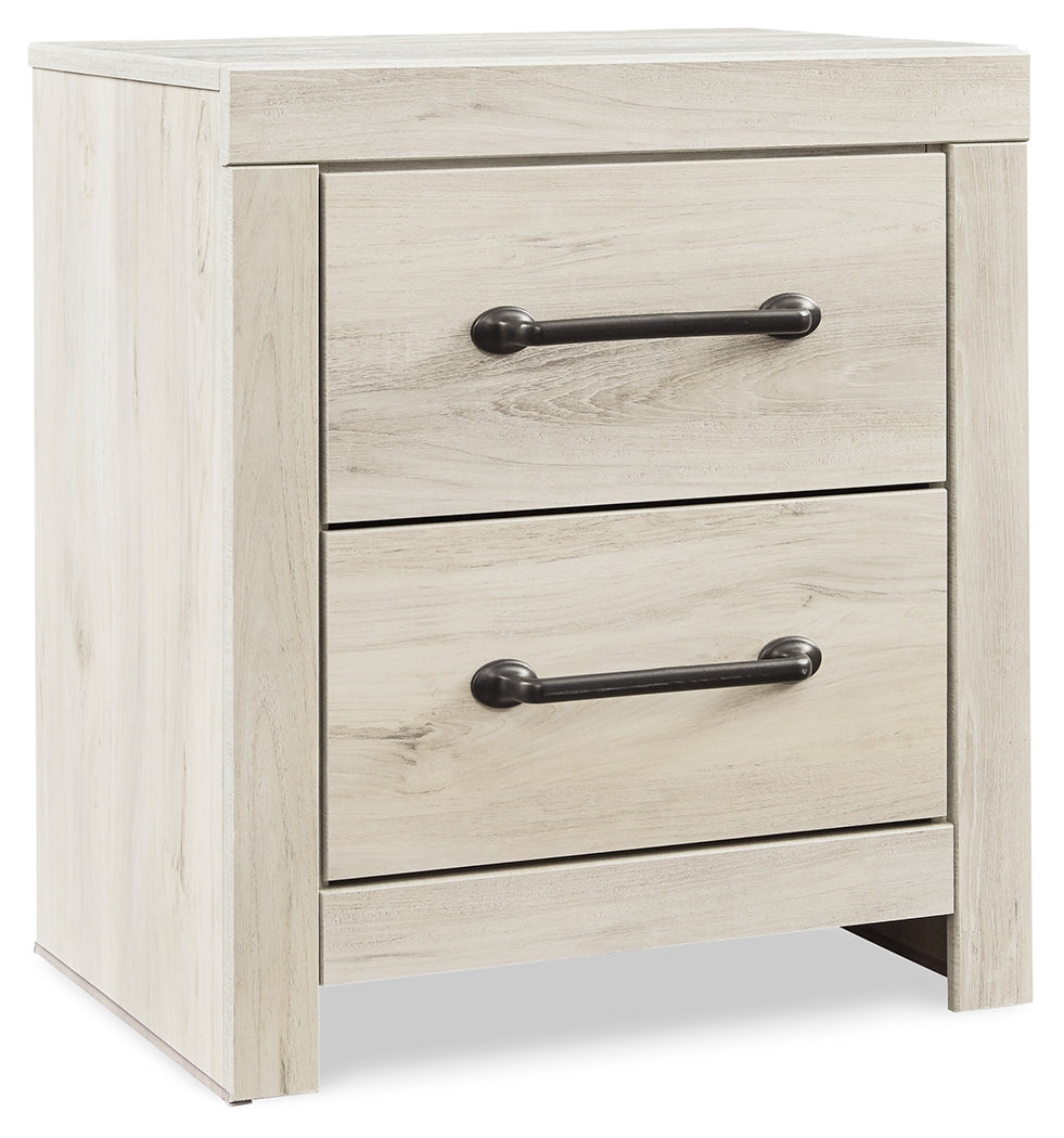 Cambeck Queen Panel Bed with Mirrored Dresser and Nightstand in Whitewash - PKG014117