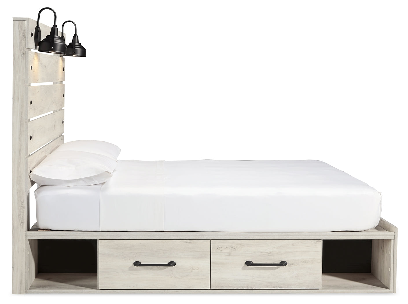 Cambeck Whitewash Queen Panel Bed with Storage, Dresser and 2 Nightstands - B192B99