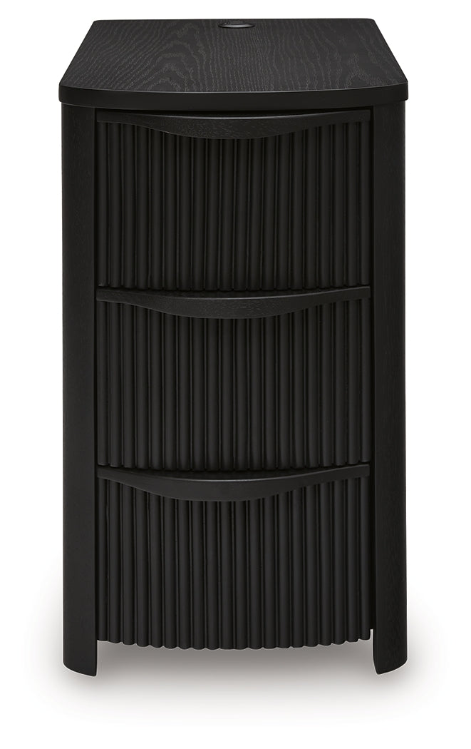 Camdill Black Chairside End Table - T208-117