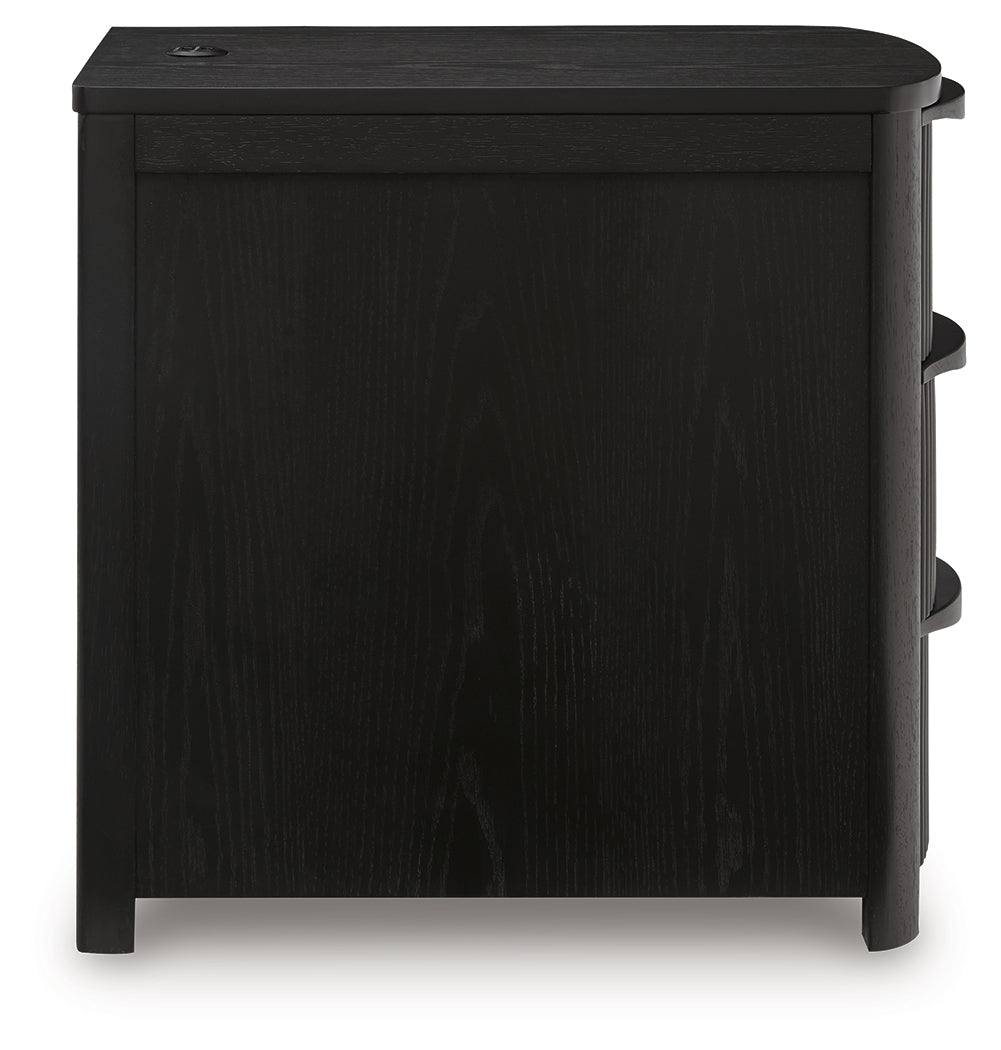 Camdill Black Chairside End Table - T208-117