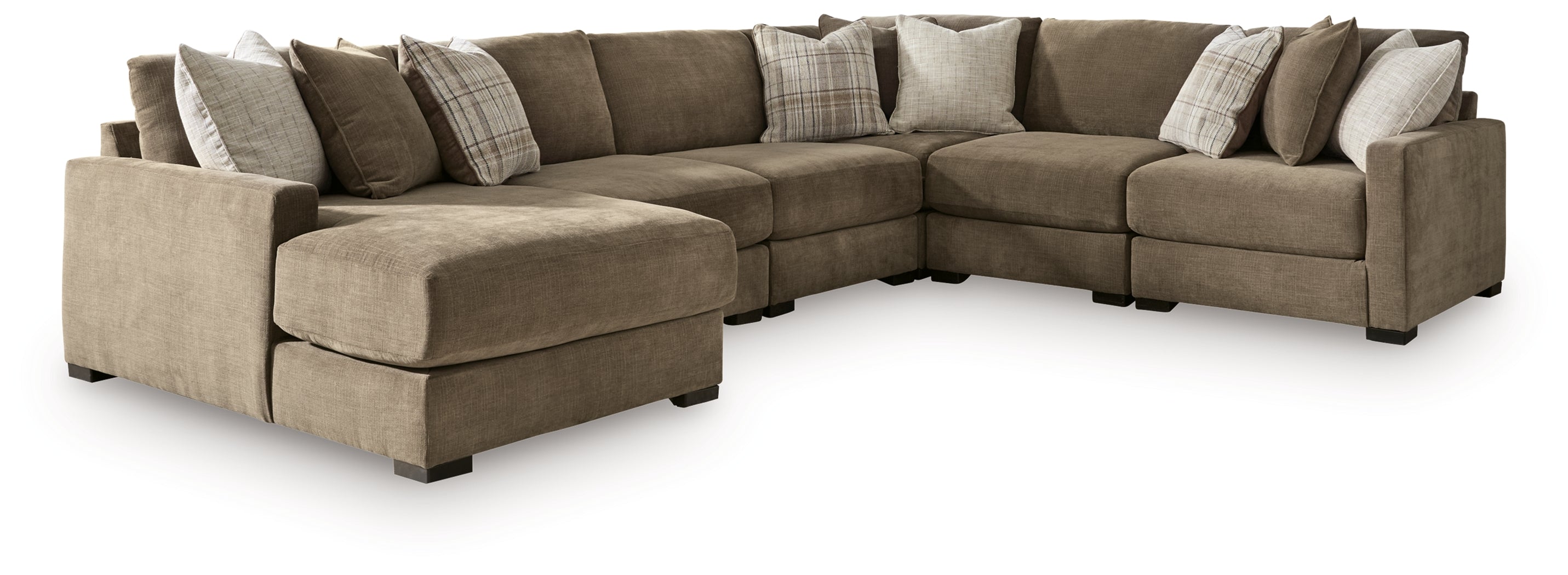 Camellia-Court Coffee 6-Piece Sectional with Chaise - 68207S14