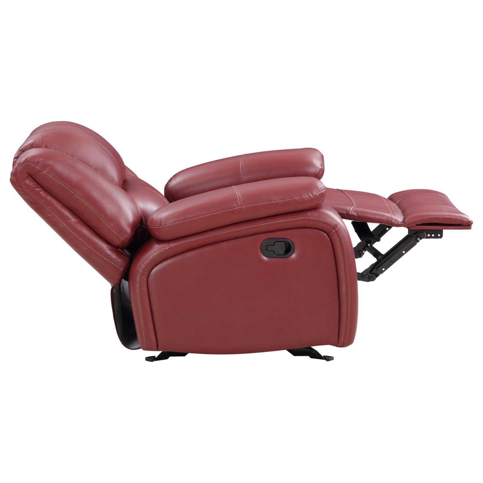 Camila Red Faux Leather 3-Piece Reclining Sofa Set from Coaster - Luna Furniture
