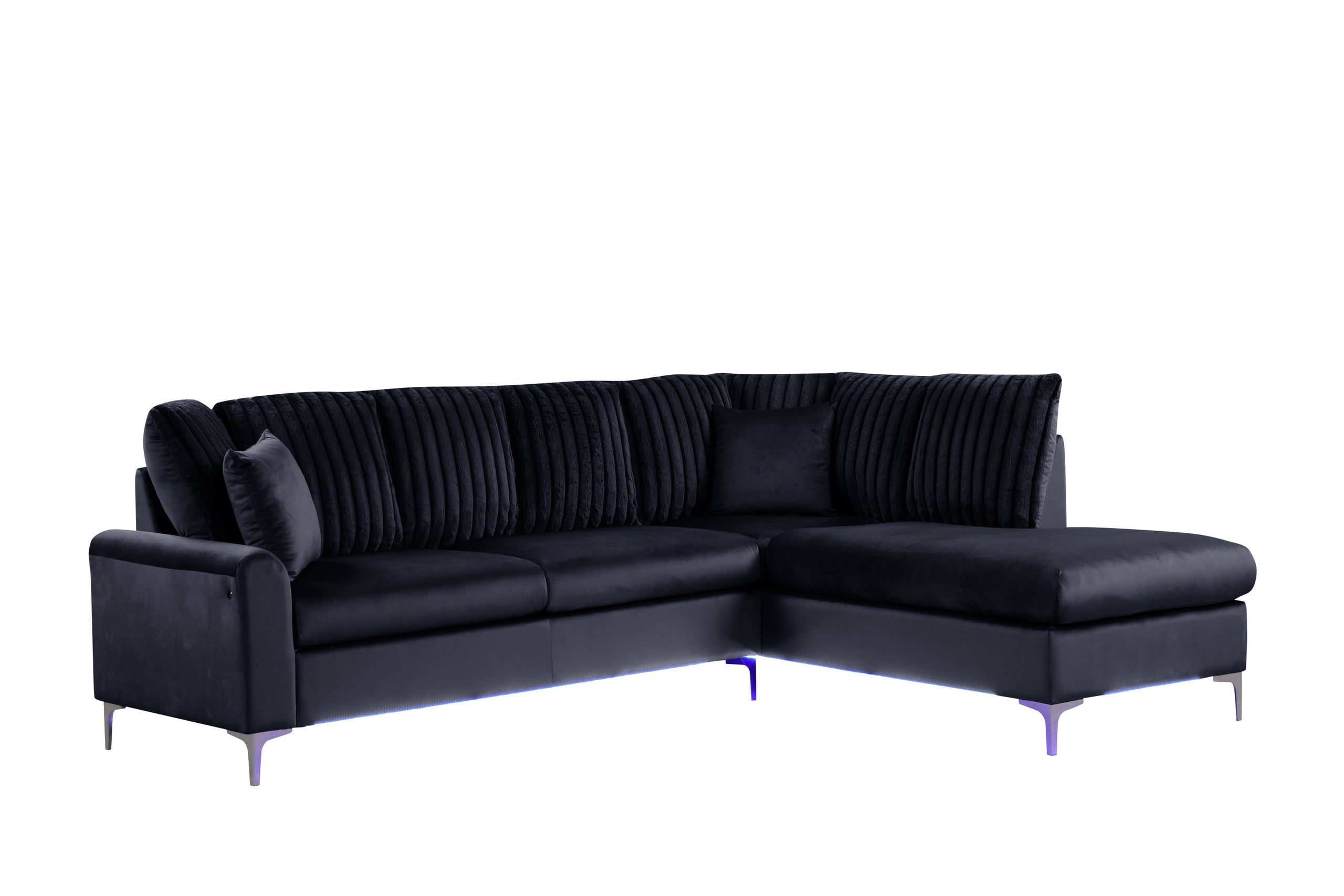 Candy Black - Reversible Sectional (w/ LED&