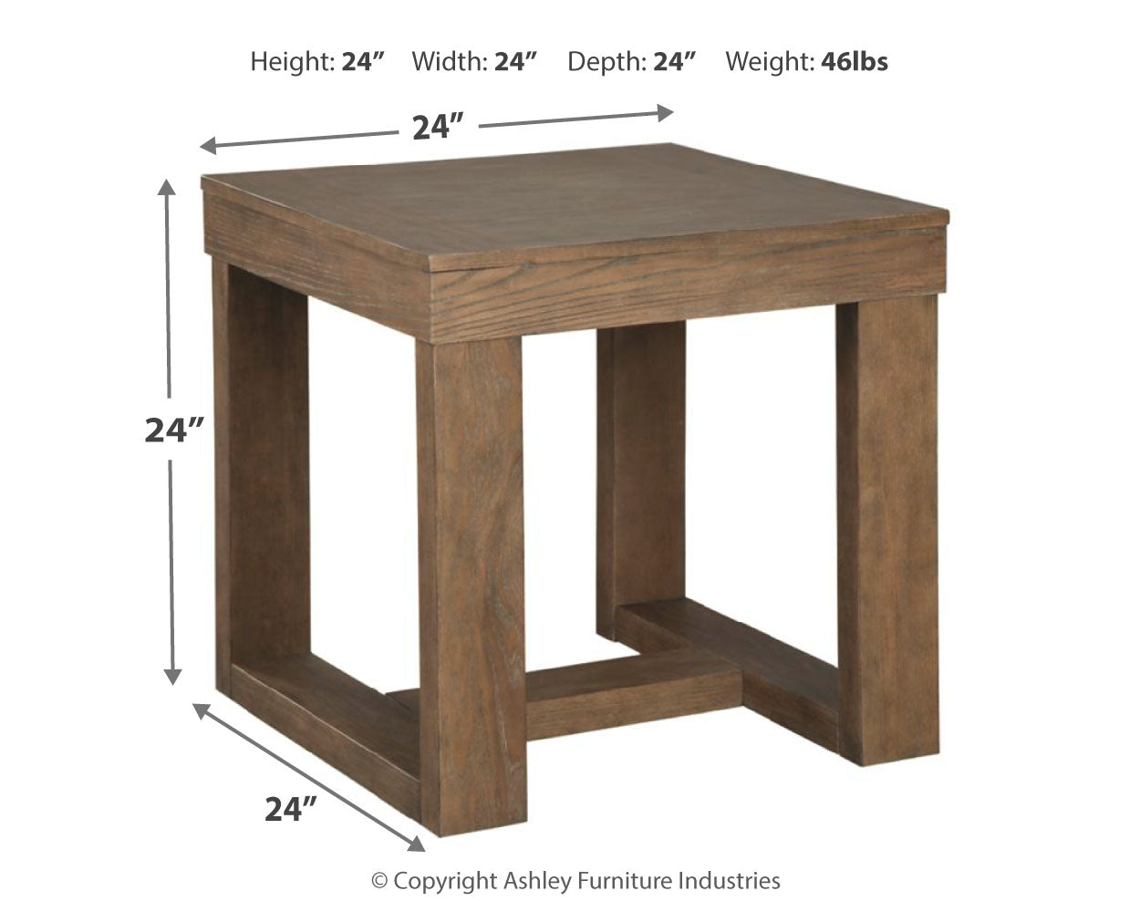 Cariton Coffee Table with 1 End Table in Gray - PKG008672