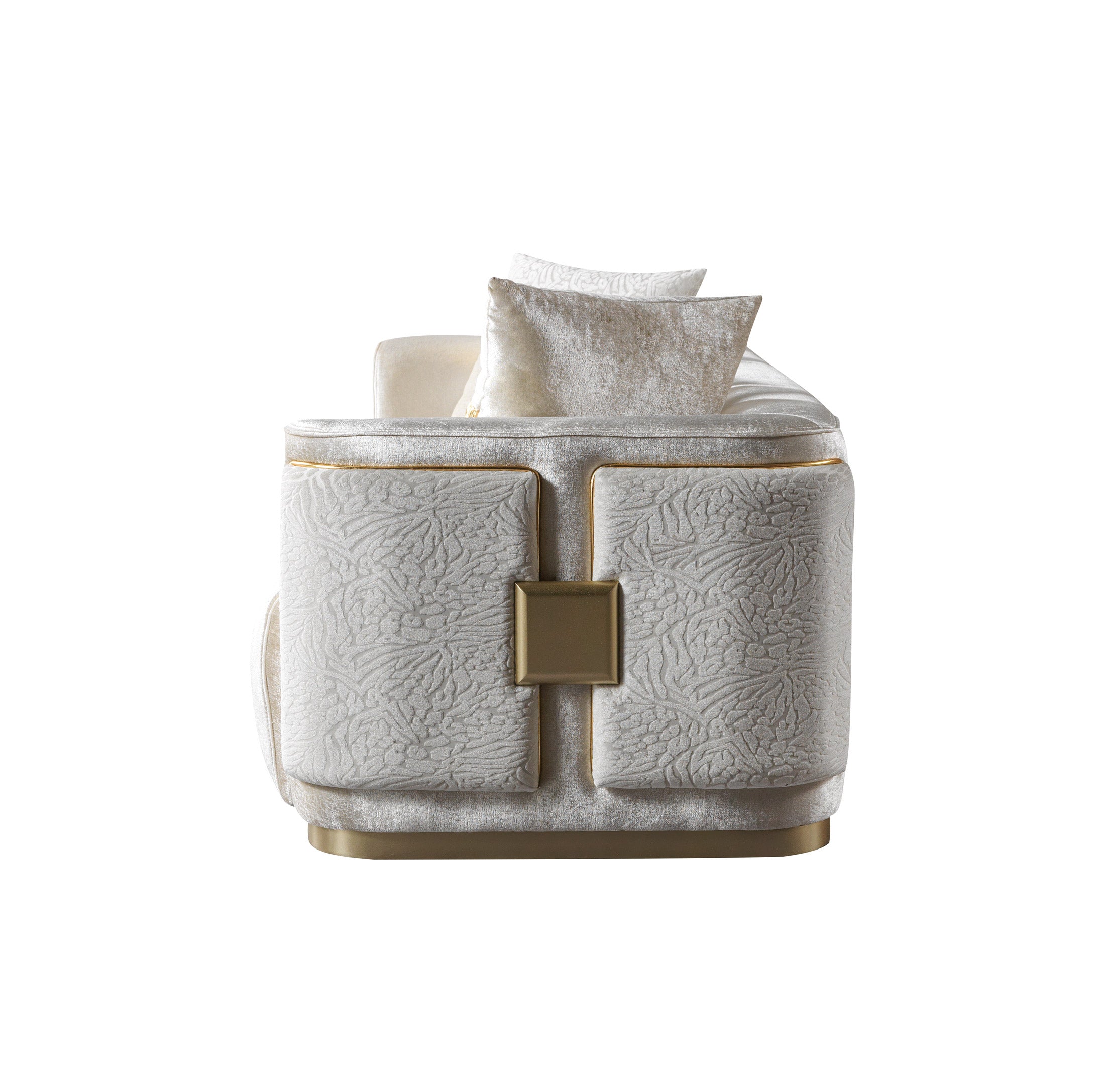 Carlina Ivory Velvet Loveseat - CARLINAIV-L