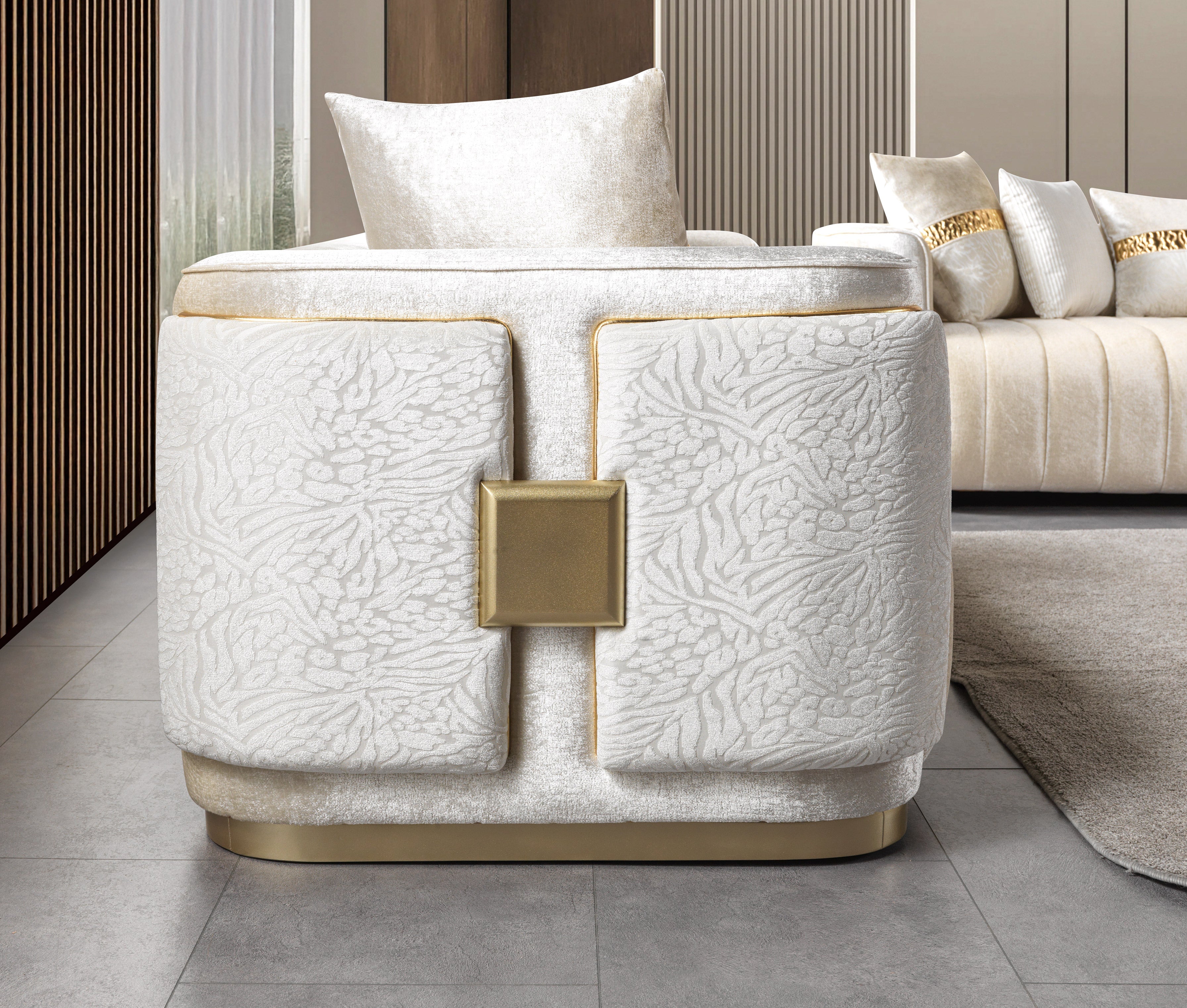 Carlina Ivory Velvet Sofa & Loveseat - CARLINAIV-SL