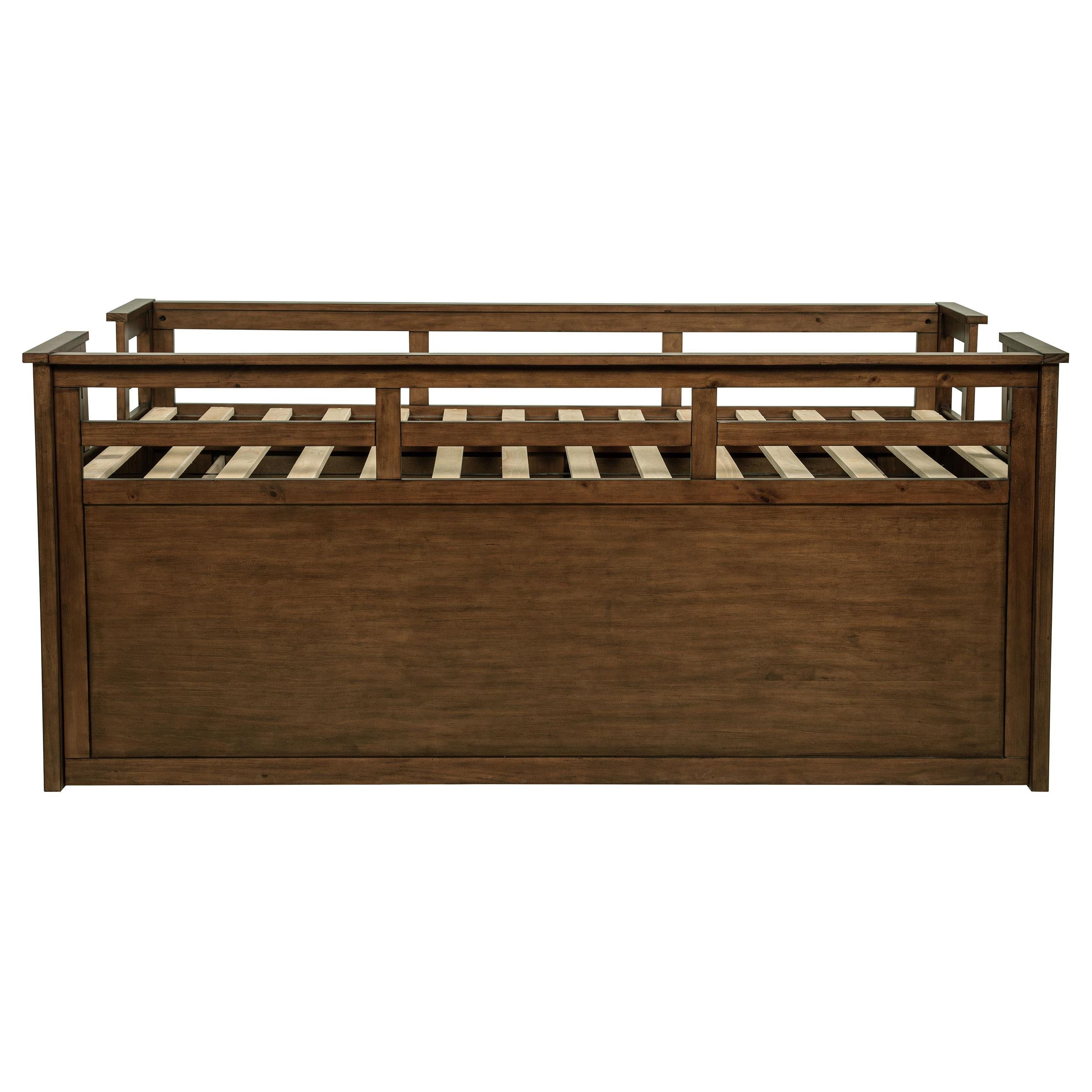 Carlsbad Wood Twin Captains Bed With Trundle Medium Brown - 400716T