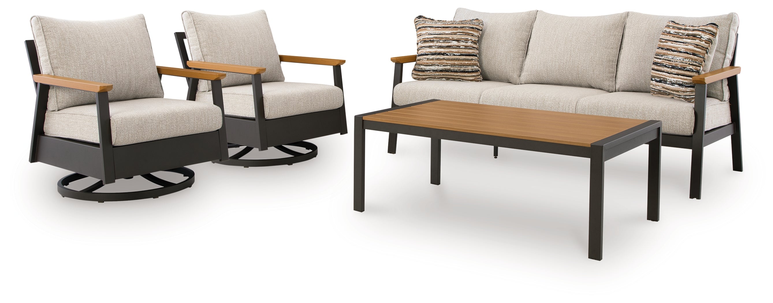 Carmel Highlands Dark Brown Outdoor Sofa/Chairs/Table (Set of 4) - PCP513-081