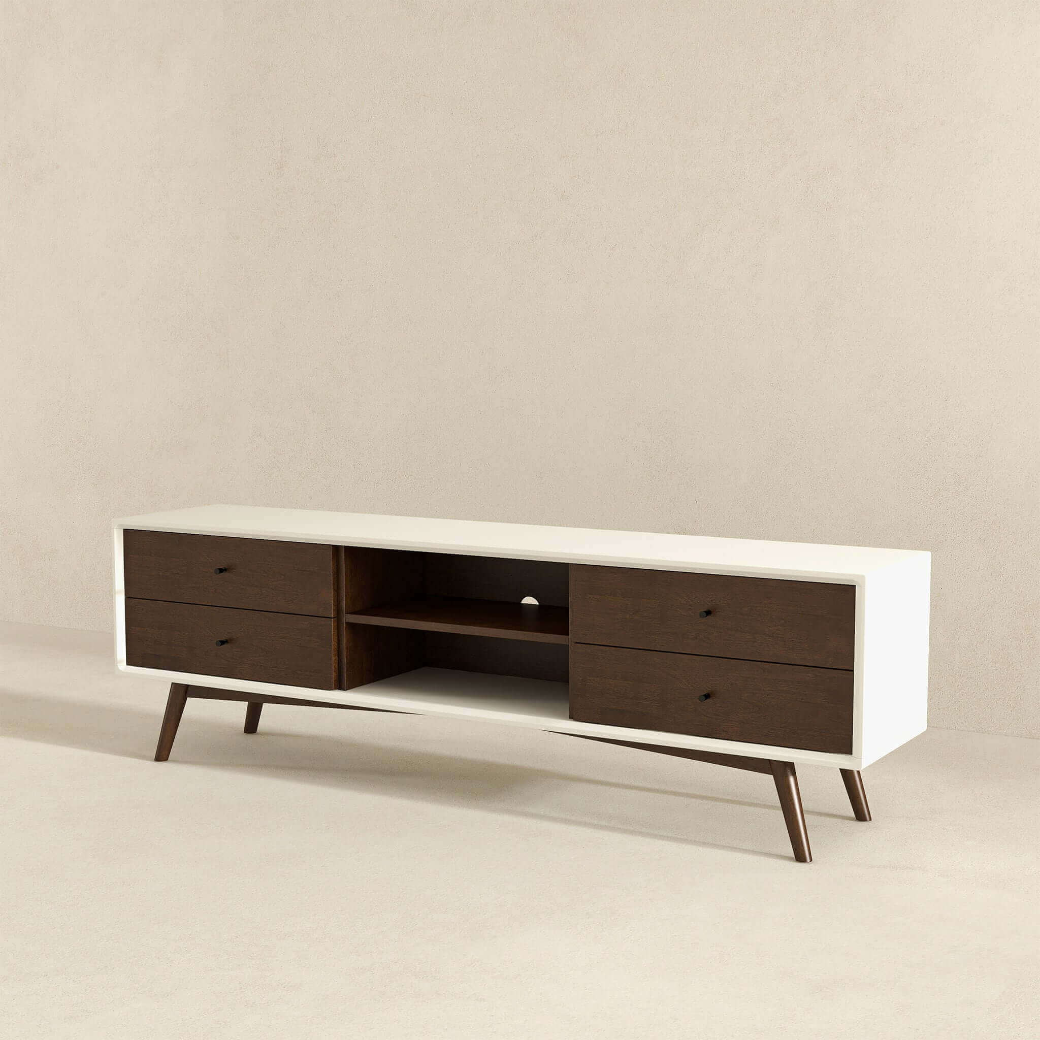 Caroline Walnut White TV Stand Up To 72" - TVC00700202