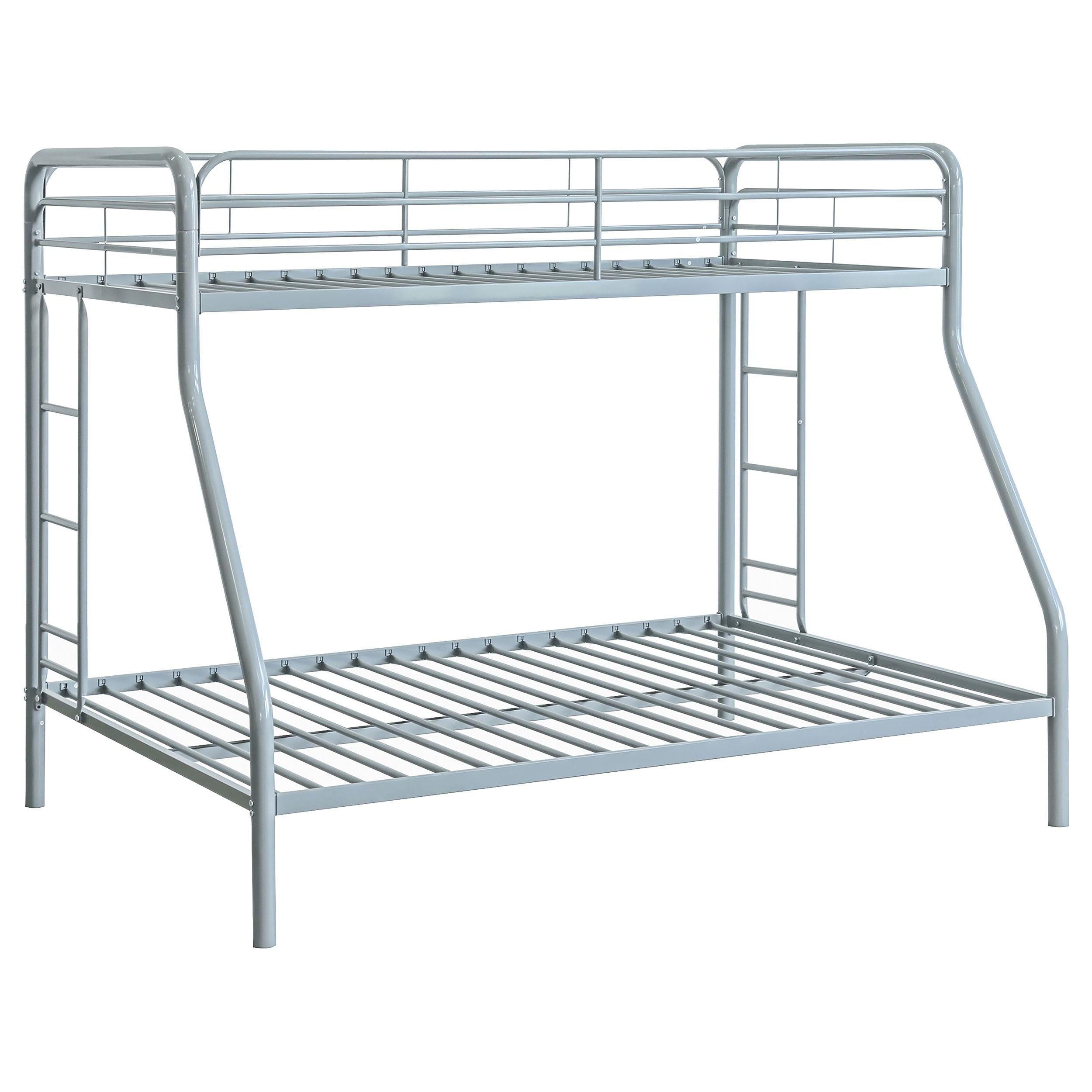 Carson Metal Twin Over Full Bunk Bed Glossy Silver - 460340SVR