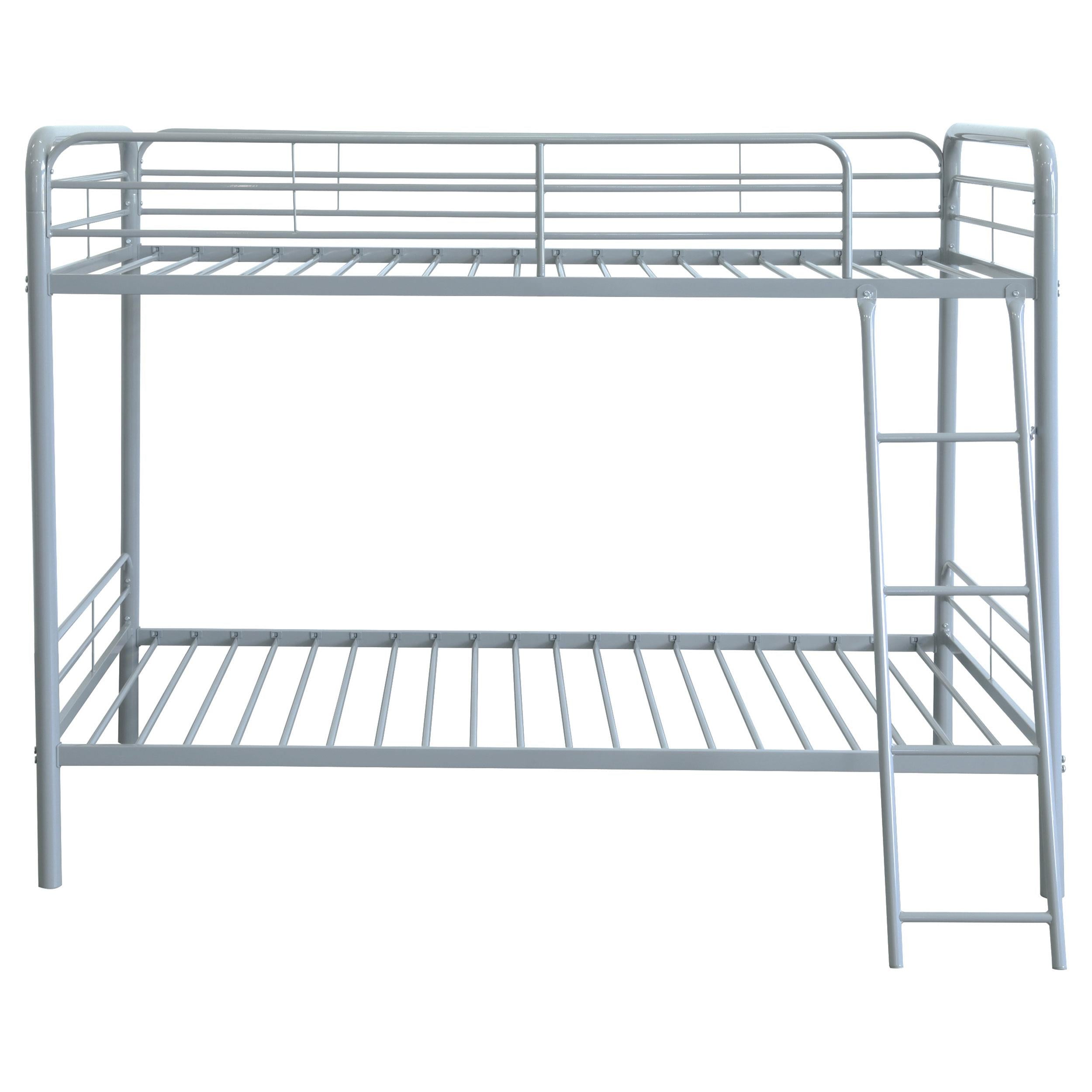 Carson Metal Twin Over Twin Bunk Bed Glossy Silver - 460334SVR