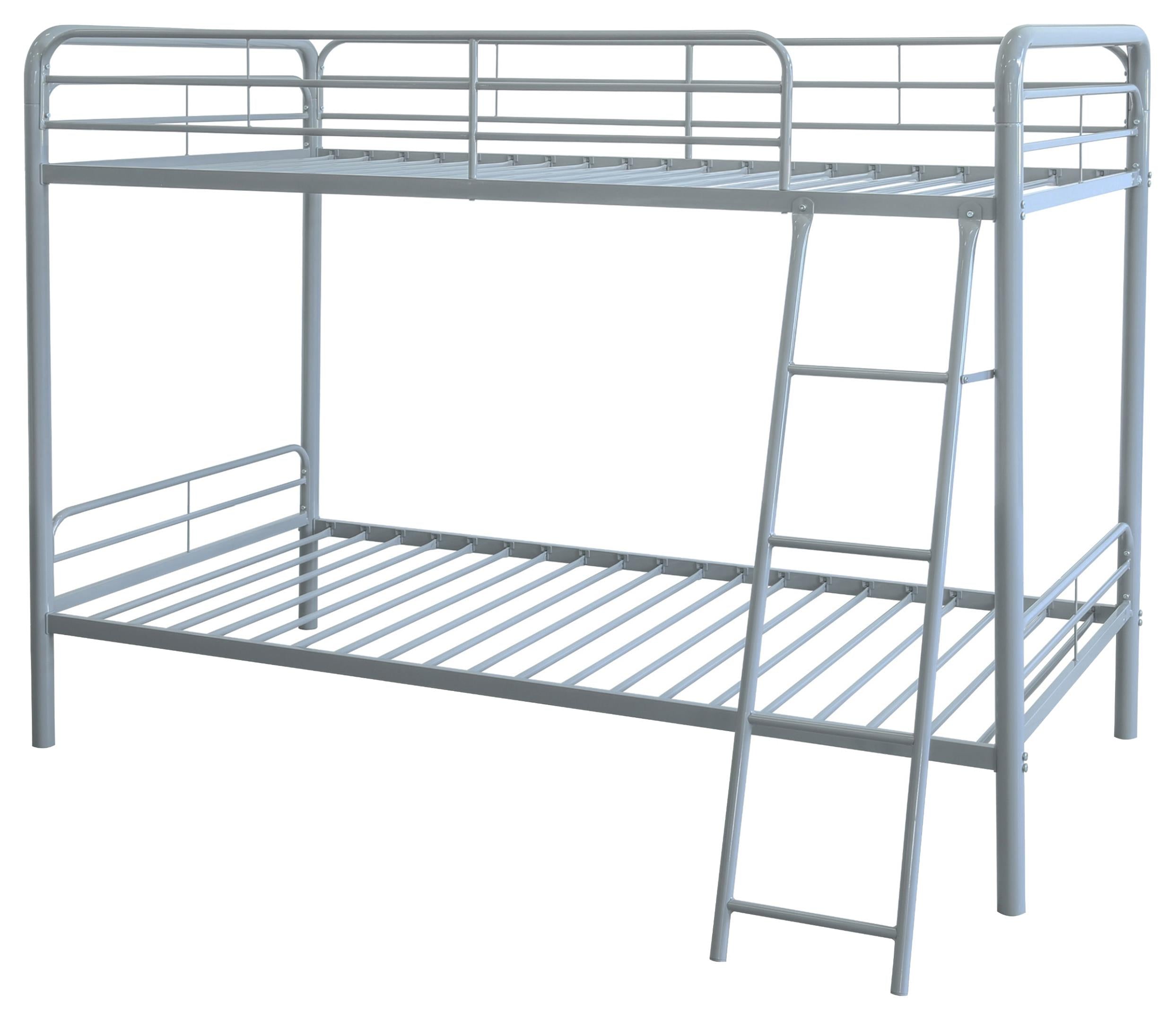 Carson Metal Twin Over Twin Bunk Bed Glossy Silver - 460334SVR