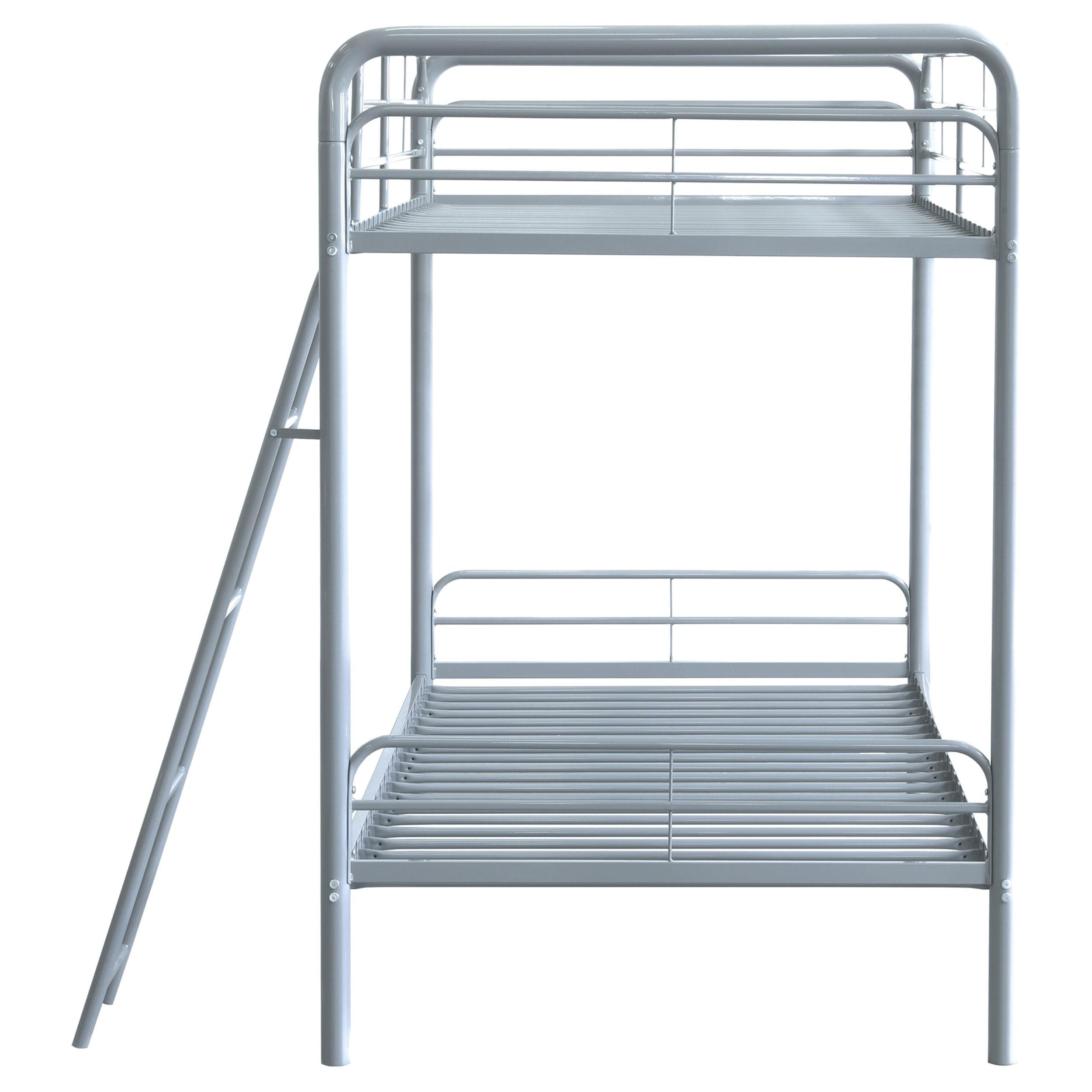 Carson Metal Twin Over Twin Bunk Bed Glossy Silver - 460334SVR
