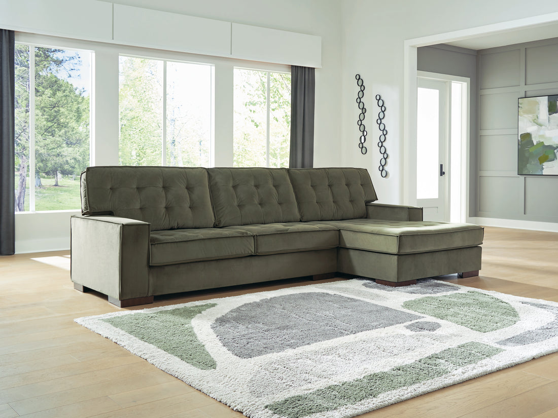 Caspian-Town Olive 2-Piece Sectional with Chaise - PC61702S2
