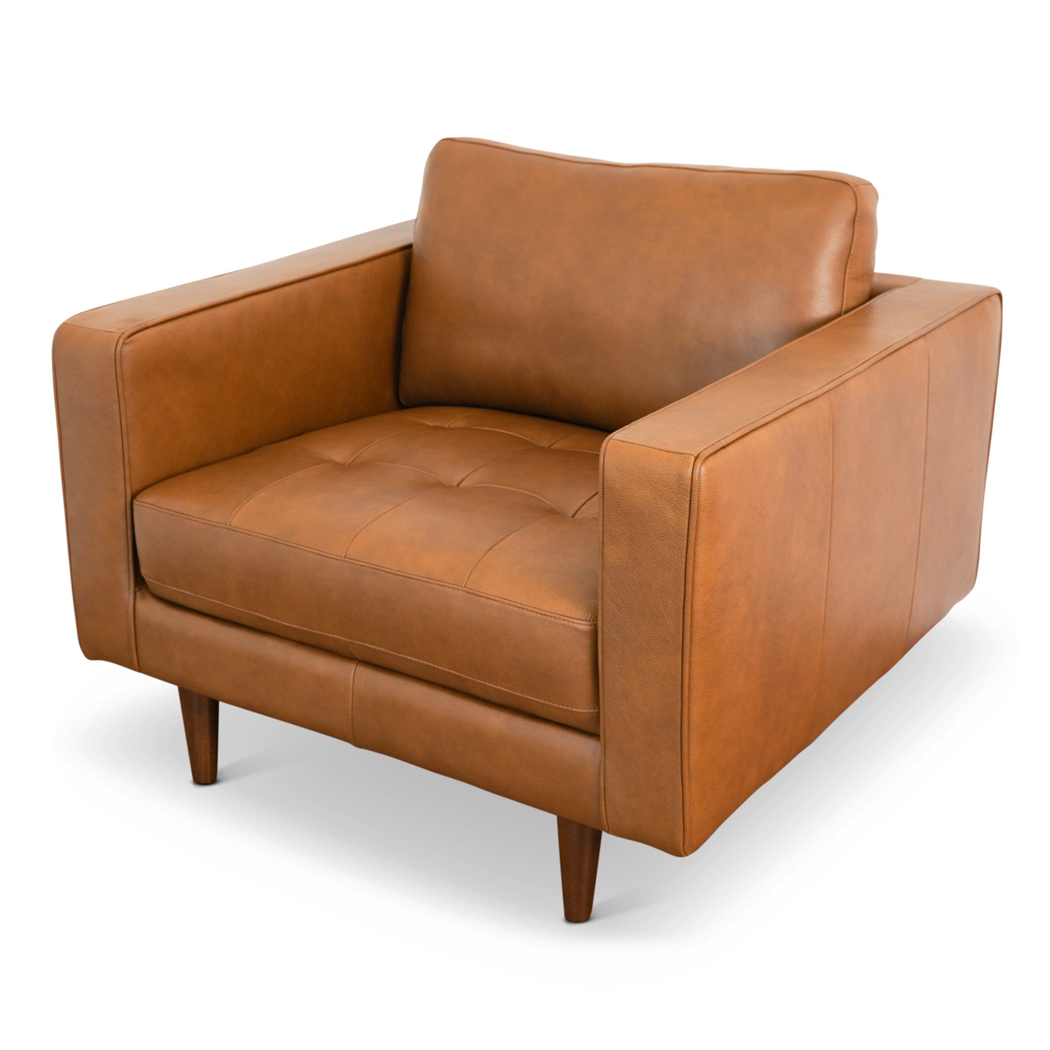 Catherine Leather Lounge Chair (Tan Leather) - LCH00402401