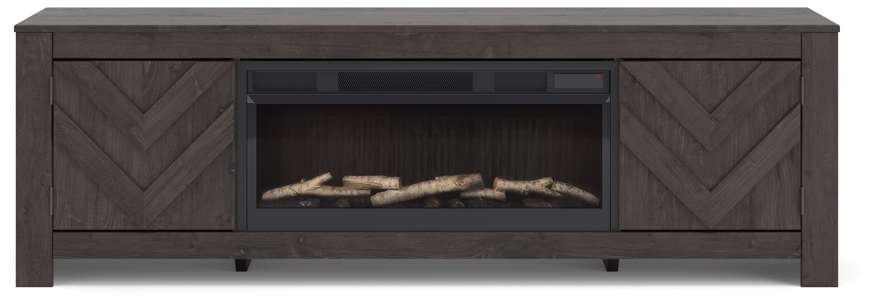 Cayboni Black 71" TV Stand with Electric Fireplace - W3789W1