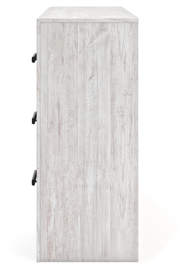 Cayboni King Panel Bed with Dresser and 2 Nightstands in Whitewash from Ashley - Luna Furniture