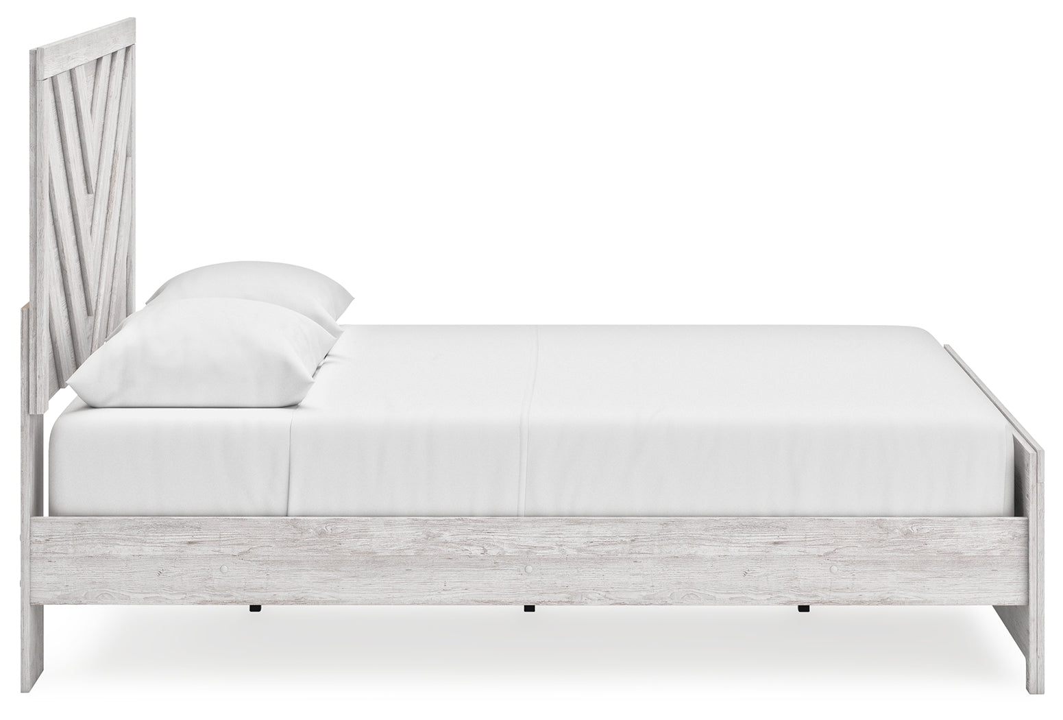 Cayboni Queen Panel Bed with Mirrored Dresser and 2 Nightstands in Whitewash from Ashley - Luna Furniture