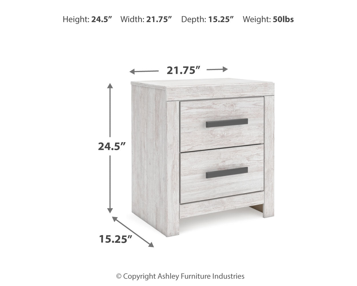 Cayboni Queen Panel Bed with Mirrored Dresser, Chest and Nightstand in Whitewash from Ashley - Luna Furniture