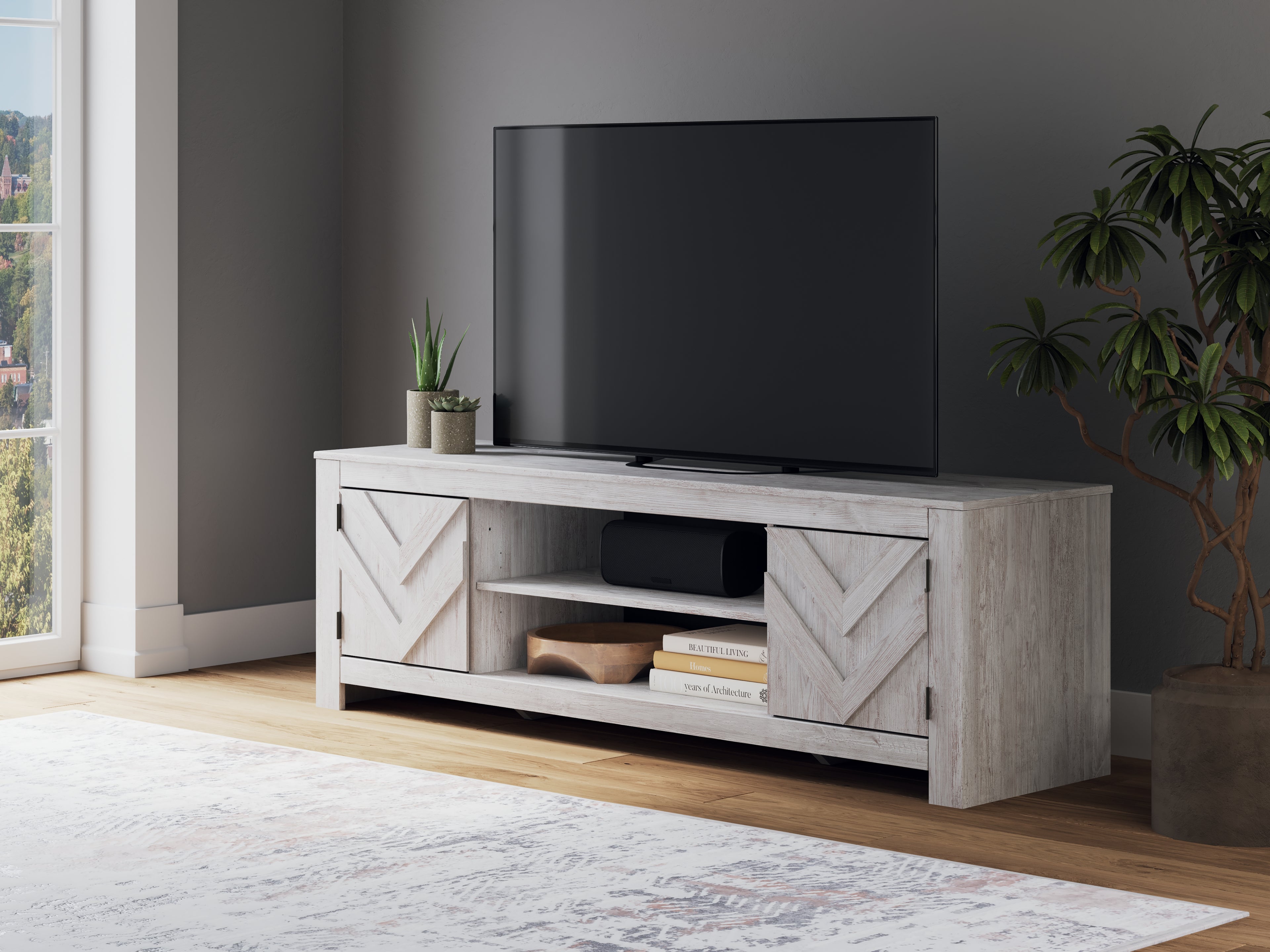 Cayboni Whitewash 71" TV Stand - W3788-68