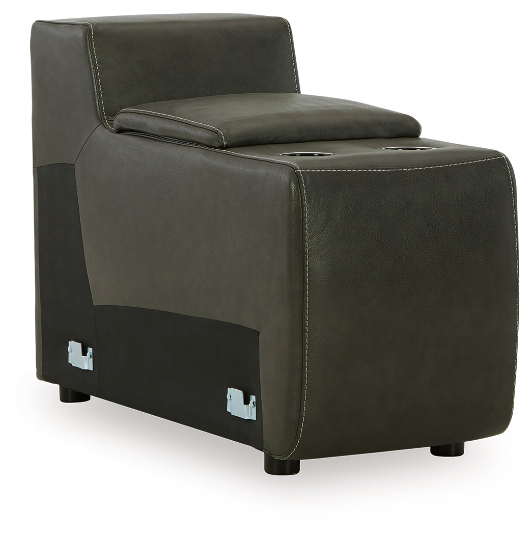 Center Line Dark Gray 3-Piece Sectional Sofa and 3-Piece Loveseat with Console - U63404S8