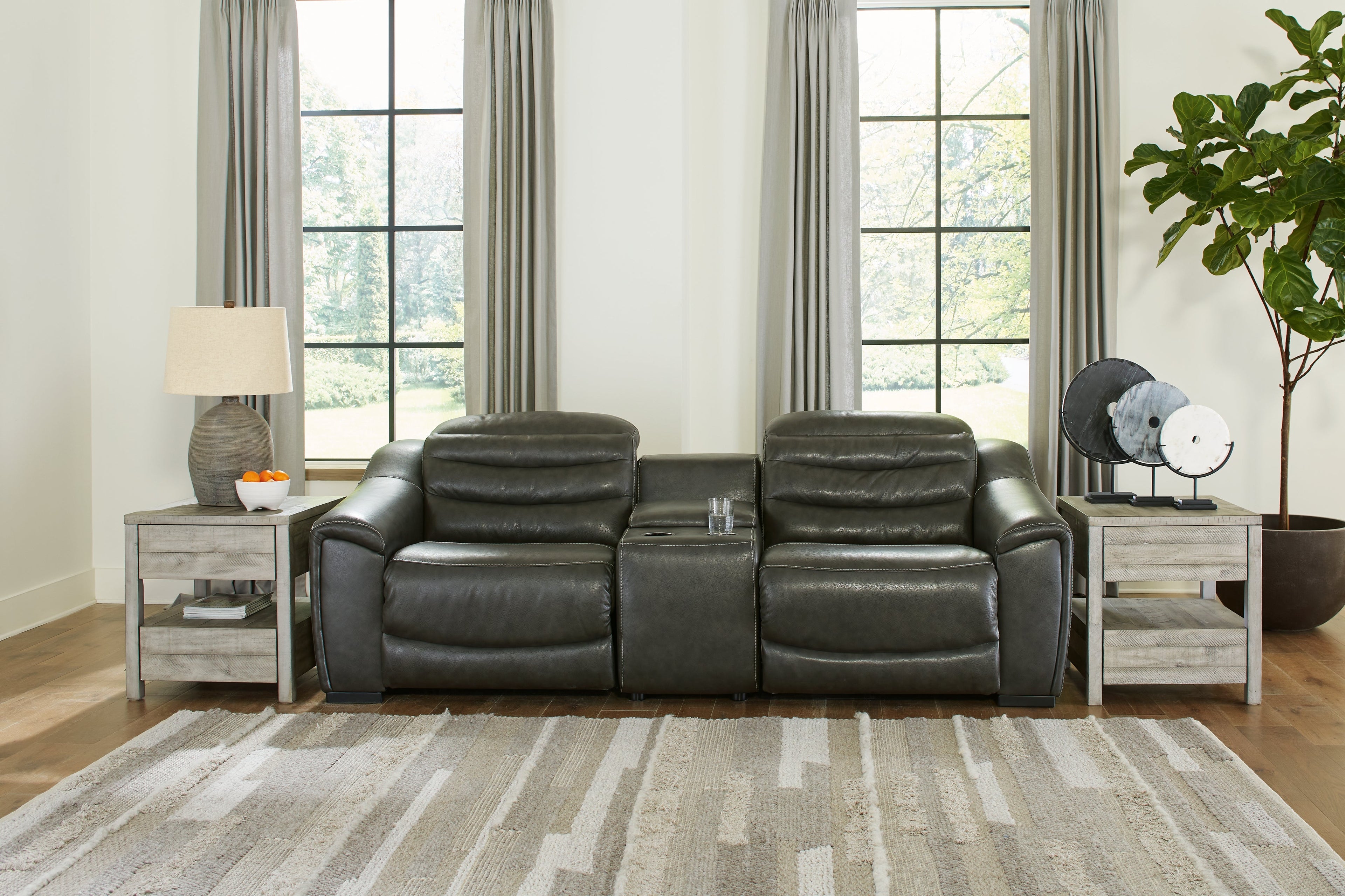 Center Line Dark Gray Power Reclining Living Room Set from Ashley - Luna Furniture