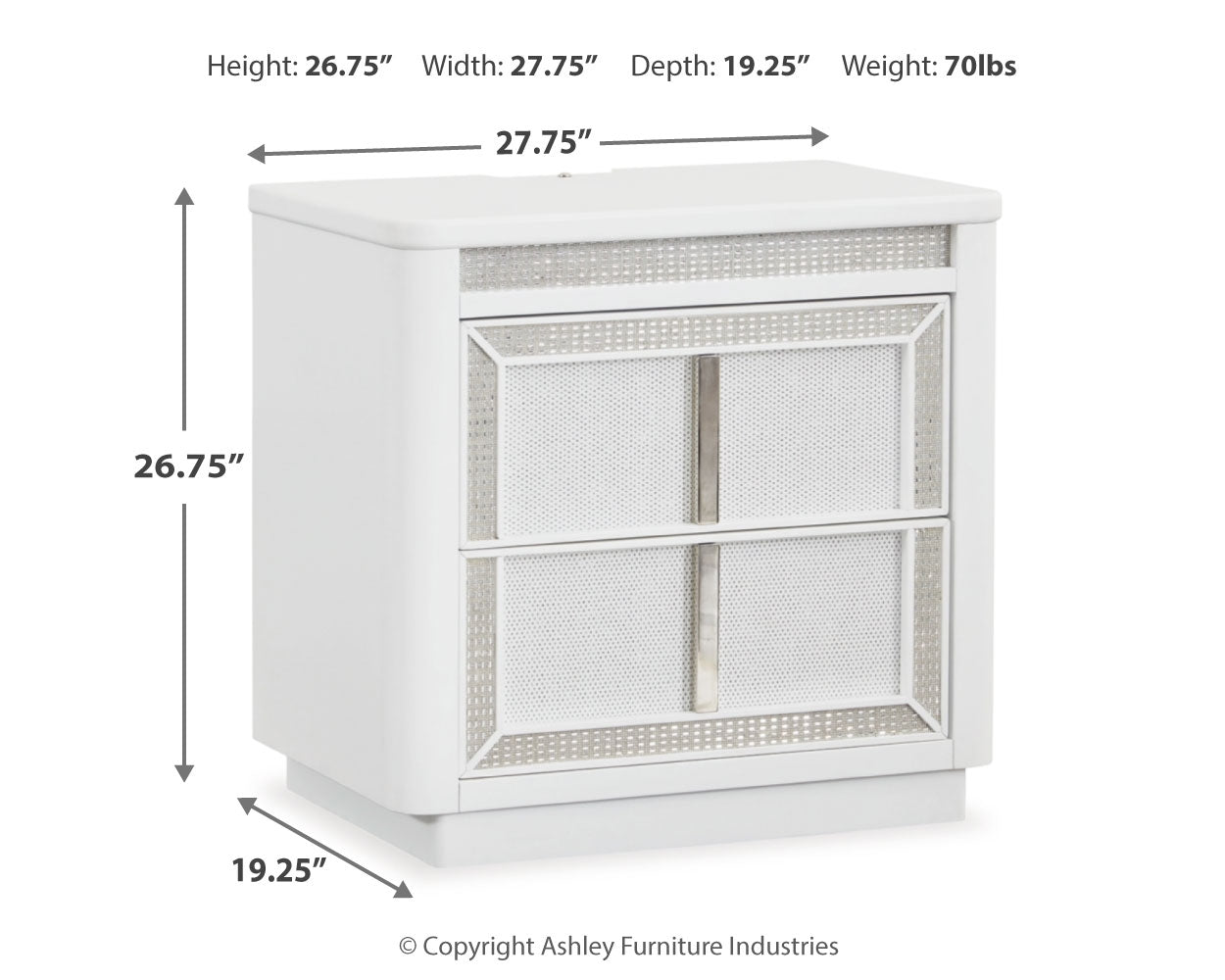 Chalanna California King Upholstered Storage Bed with Dresser and Nightstand in White from Ashley - Luna Furniture