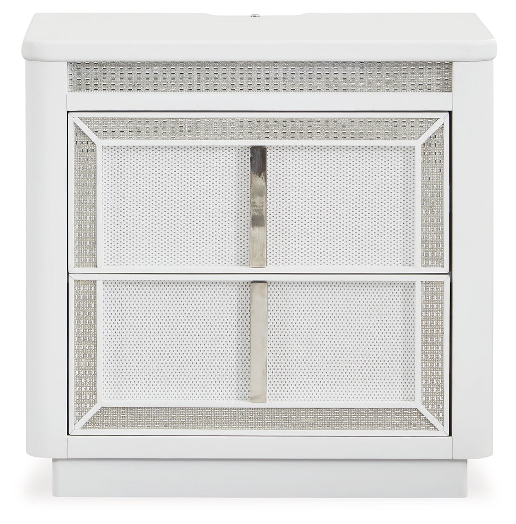 Chalanna King Upholstered Storage Bed with Dresser and Nightstand in White from Ashley - Luna Furniture