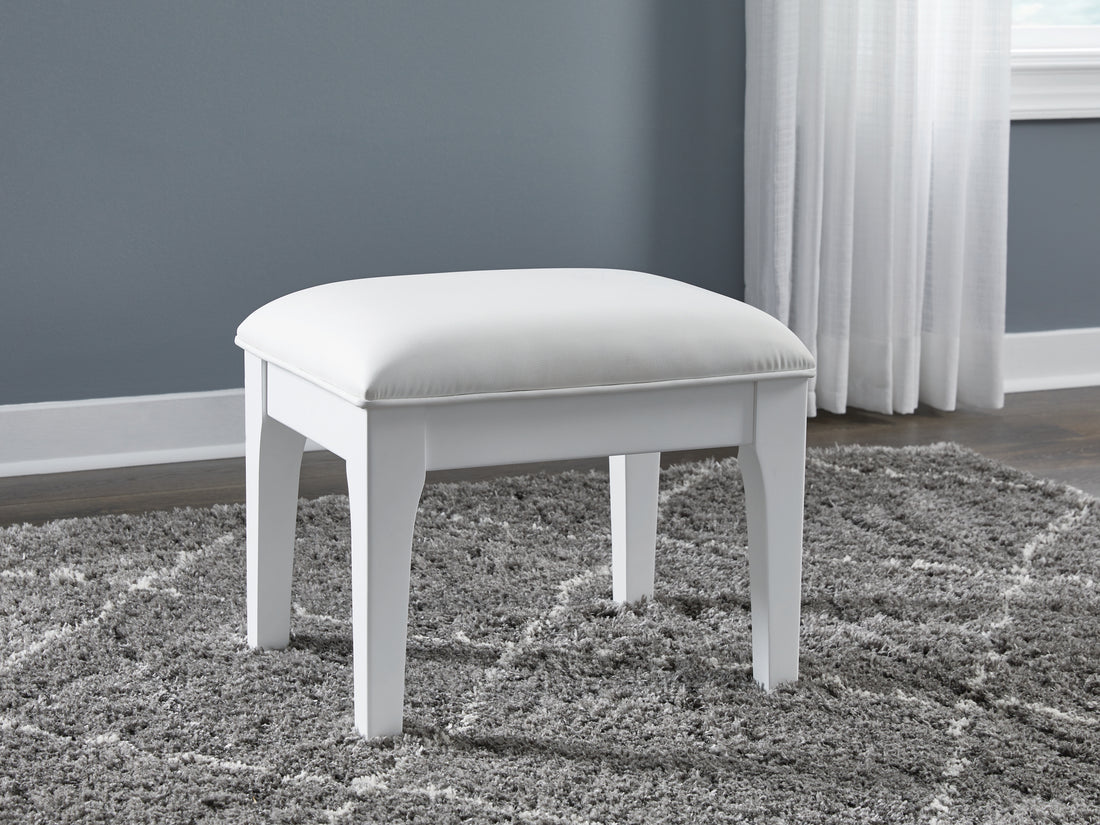 Chalanna White Vanity Stool - B822-01