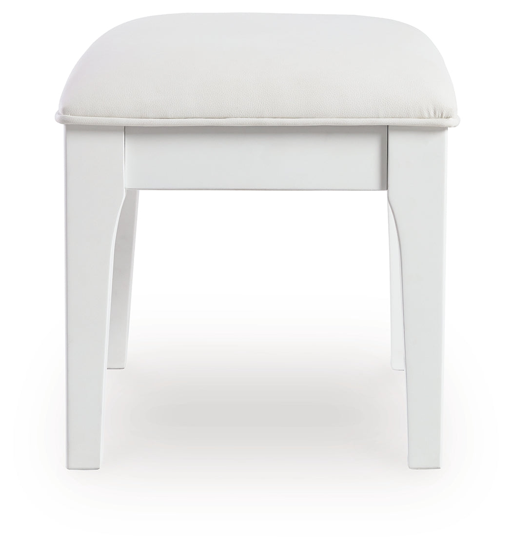 Chalanna White Vanity Stool - B822-01