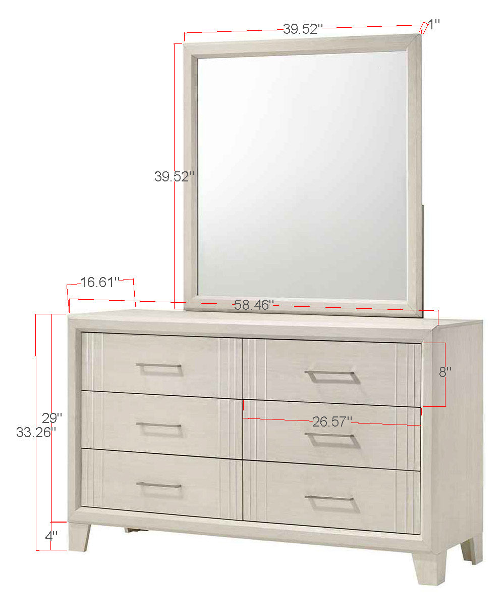 Charlie White Panel Bedroom Set - SET | B9230-Q-HBFB | B9230-KQ-RAIL | B9230-2 | B9230-4 - Bien Home Furniture &amp; Electronics