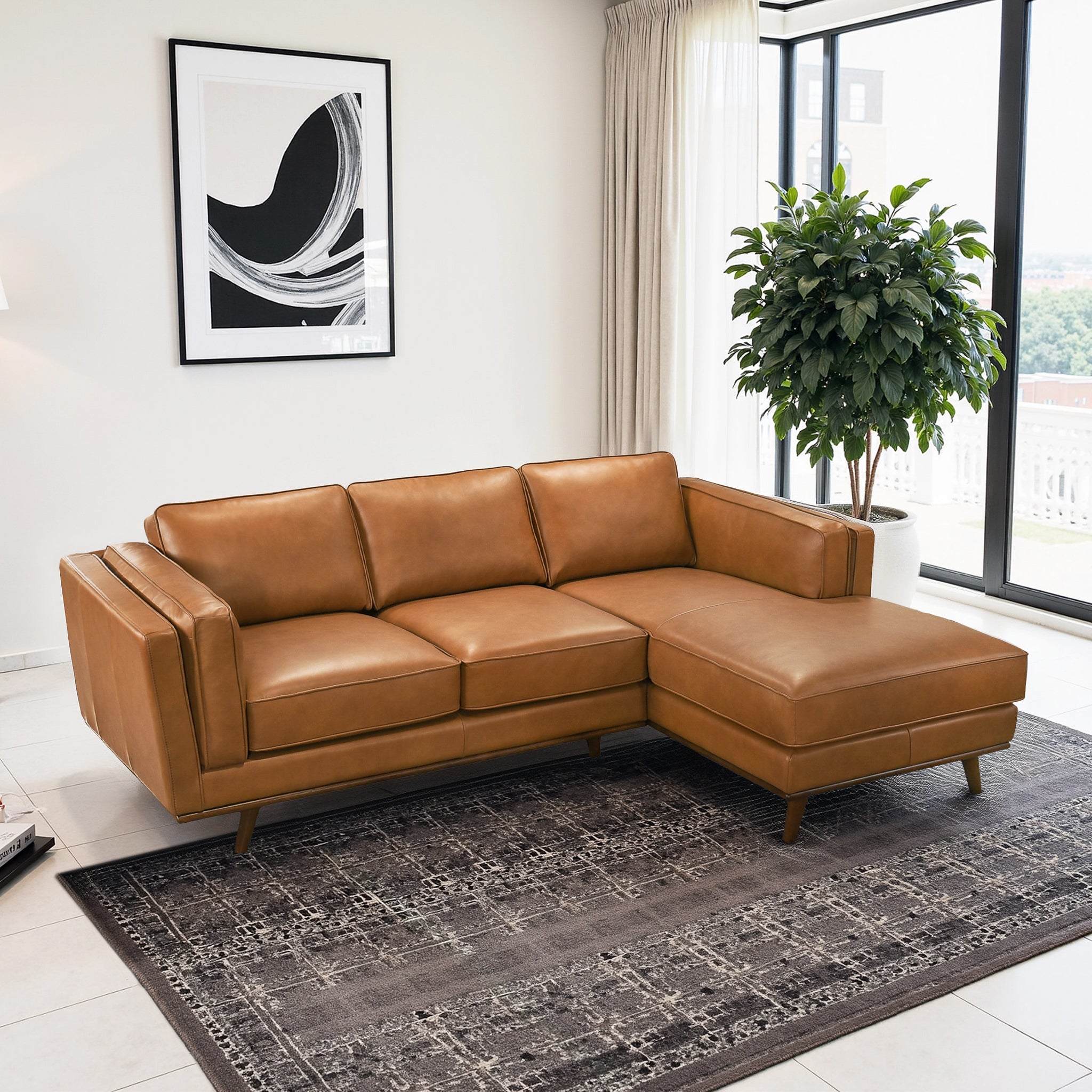 Chase Genuine Leather Sectional Right Facing - SEC00400902