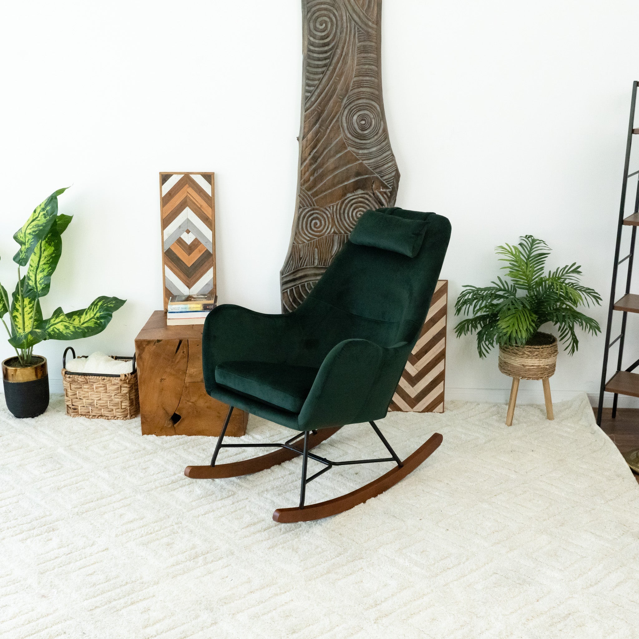 Chelsea Green Velvet Rocking Chair - RCH01900302