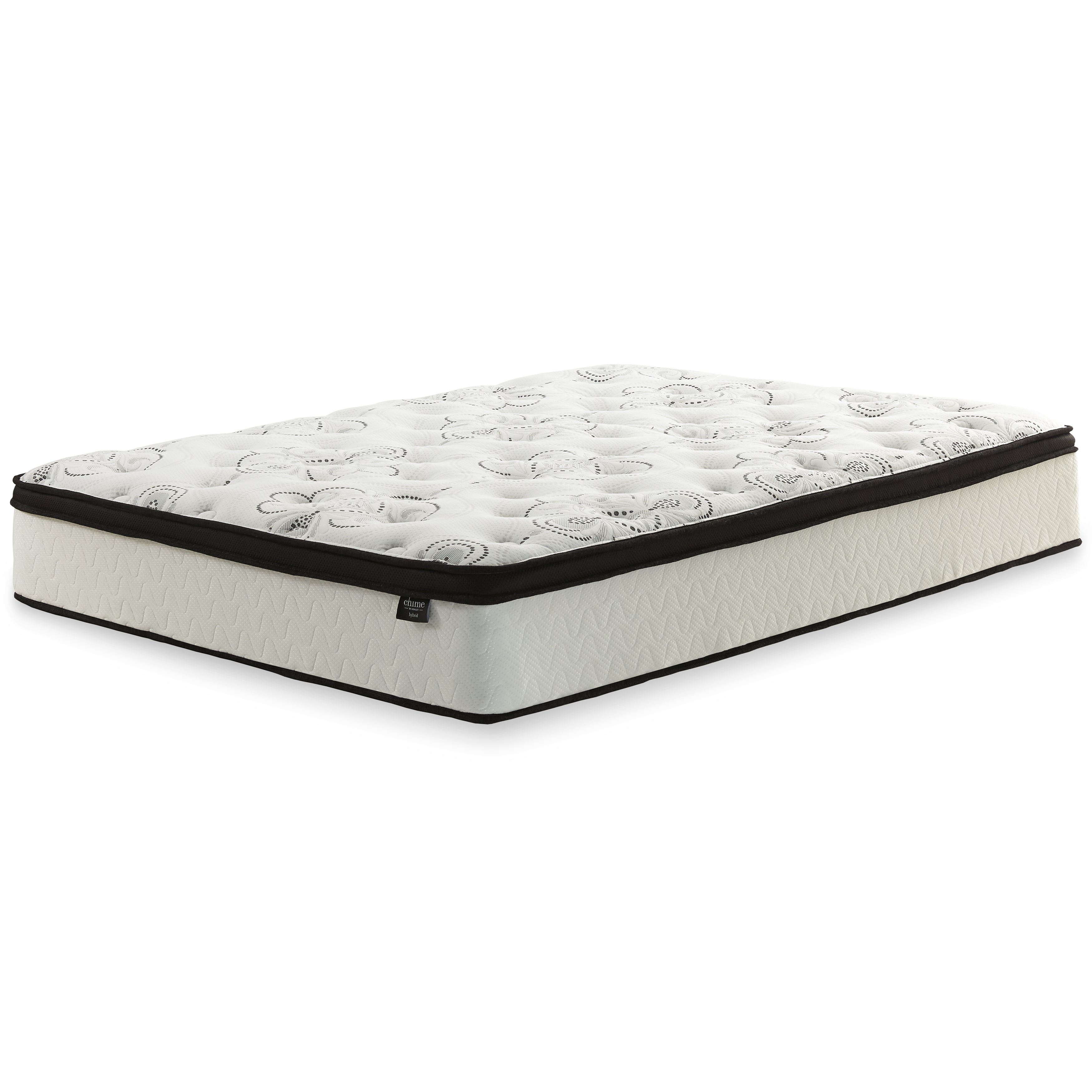 Chime 12 Inch Hybrid Mattress with Adjustable Base in White - PKG010072