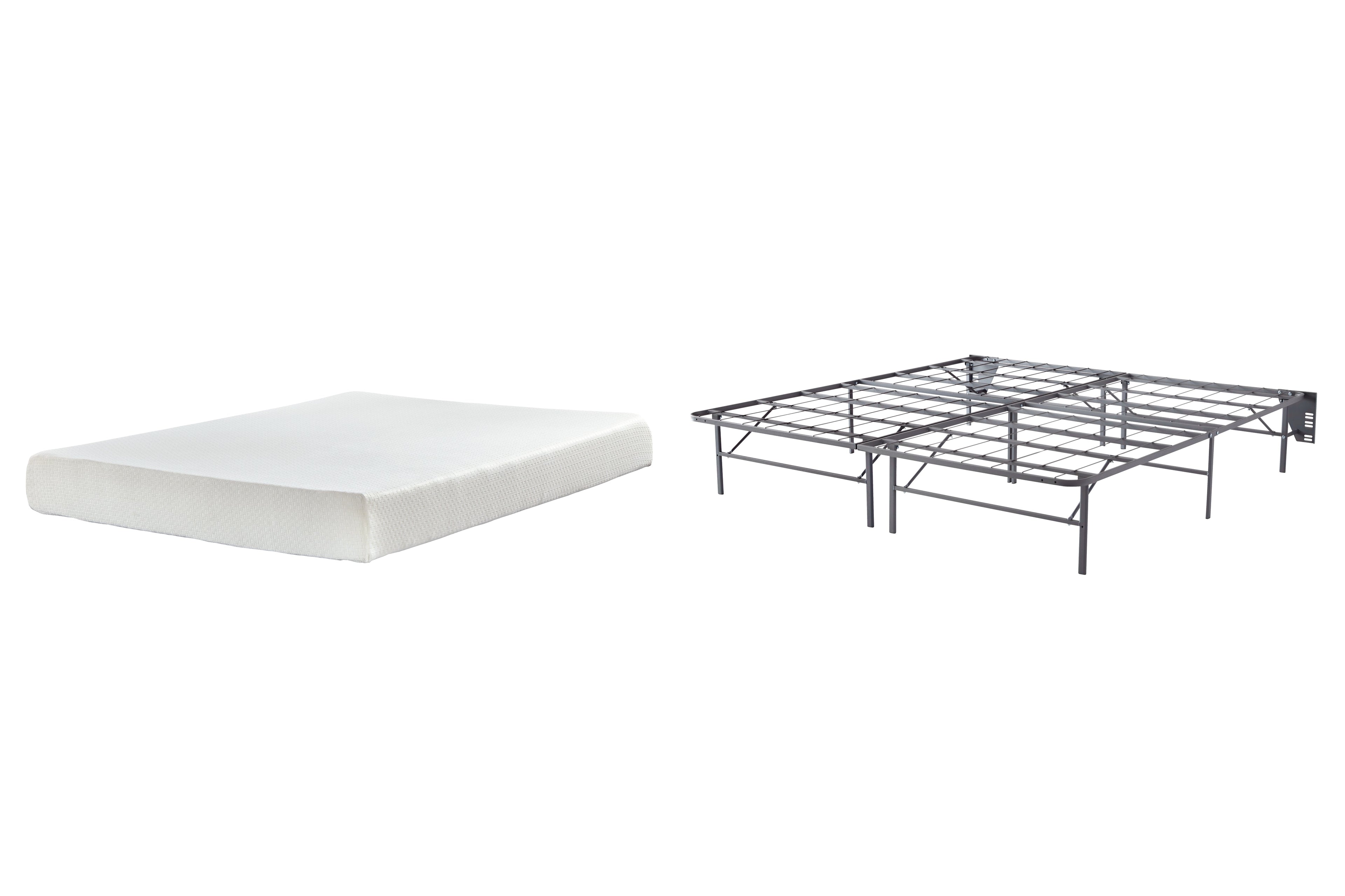 Chime 8 Inch Memory Foam Mattress with Foundation in White - PKG009846