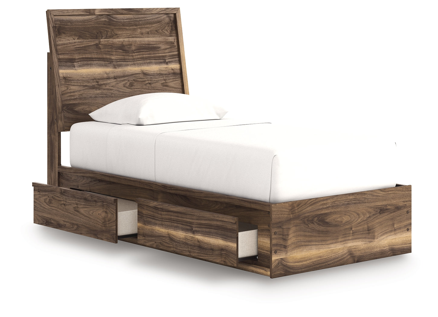 Chirason Brown Twin Panel Bed with Storage - PCB3367B27