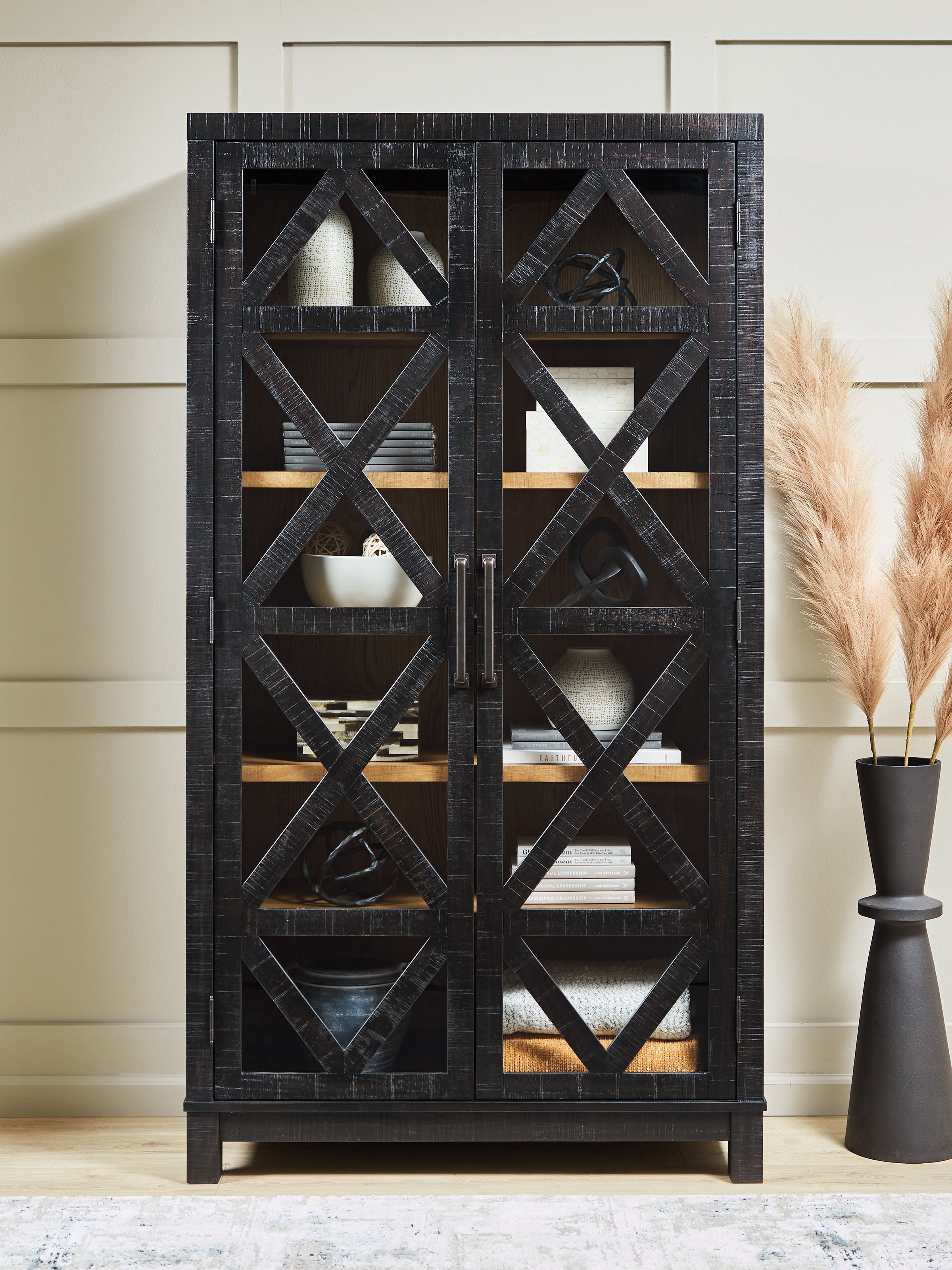 Christop Black/Brown Accent Cabinet - A4000728
