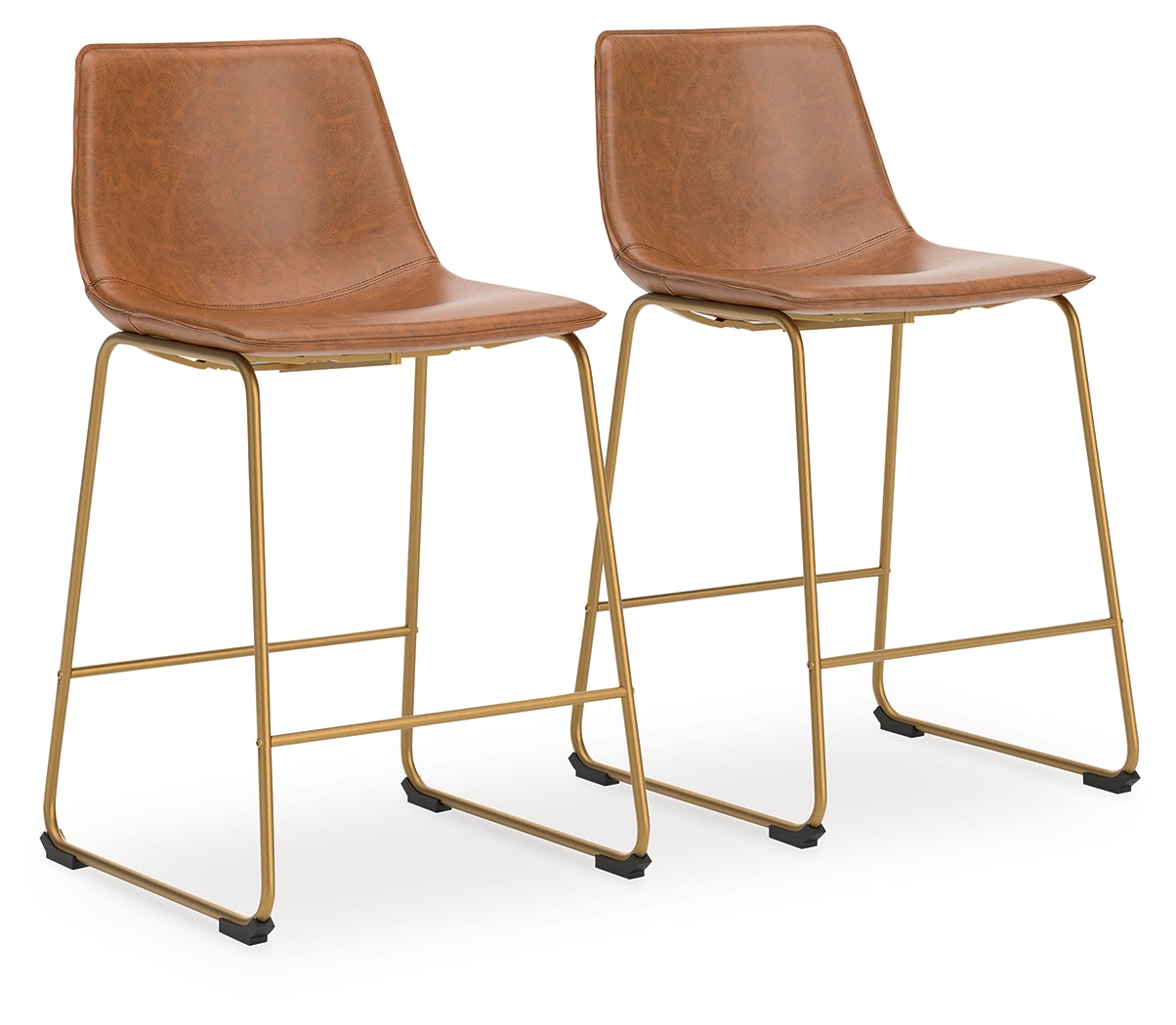 Ciabori Brown/Gold Counter Height Barstool, Set of 2 - PCD373-224