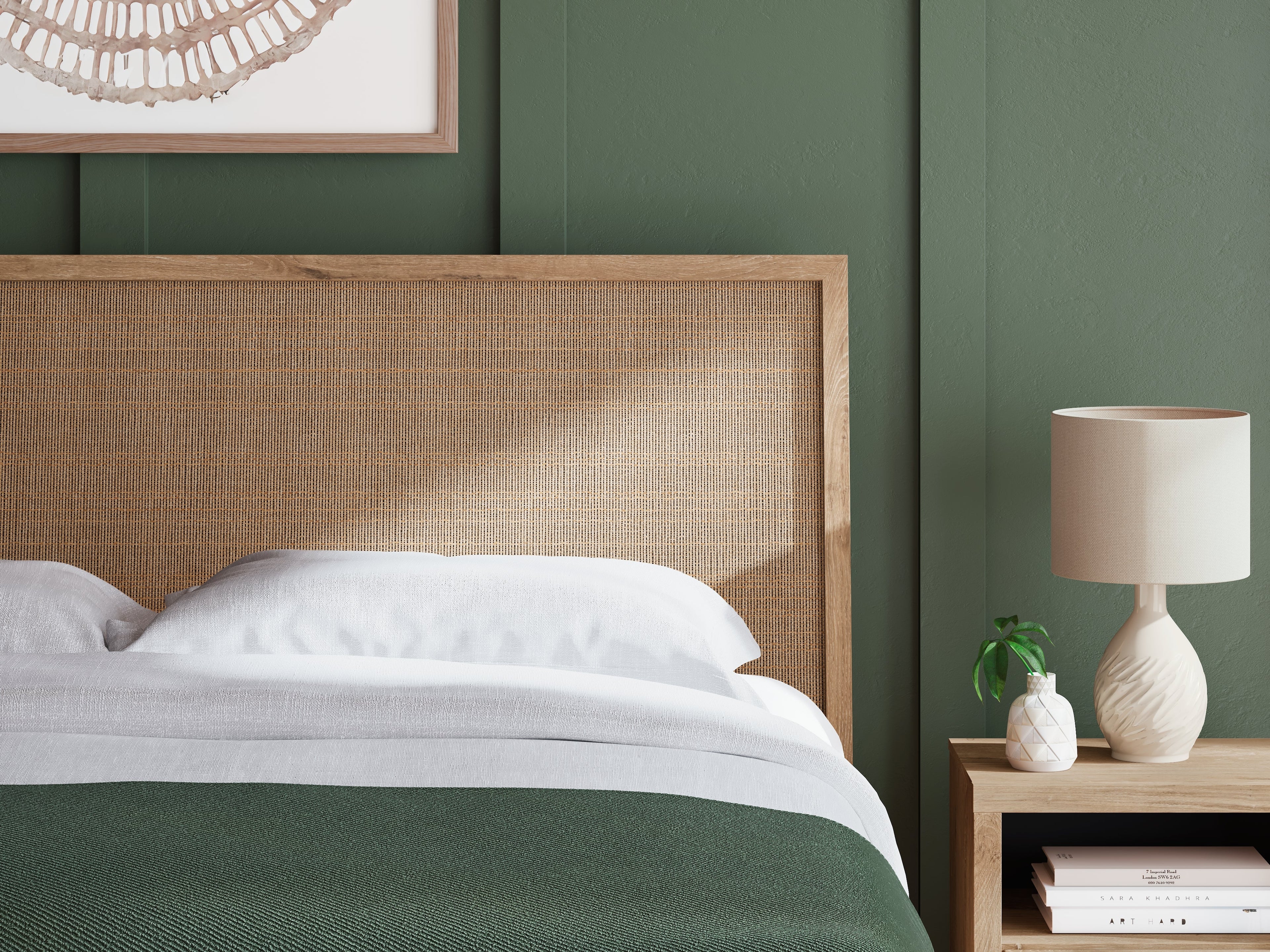 Cielden King Panel Headboard with Mirrored Dresser and Nightstand in Two-tone - PKG018683