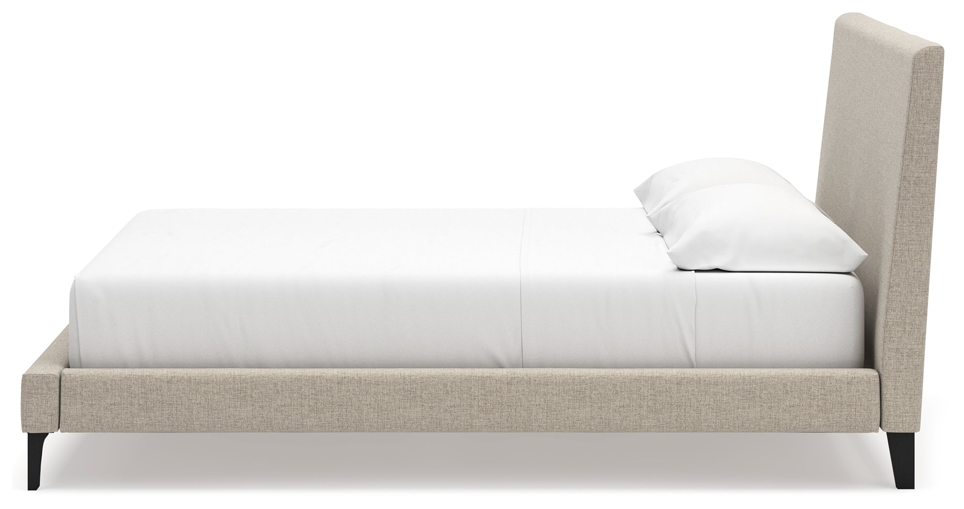 Cielden Soft Gray California King Upholstered Bed with Roll Slats - B1199-94