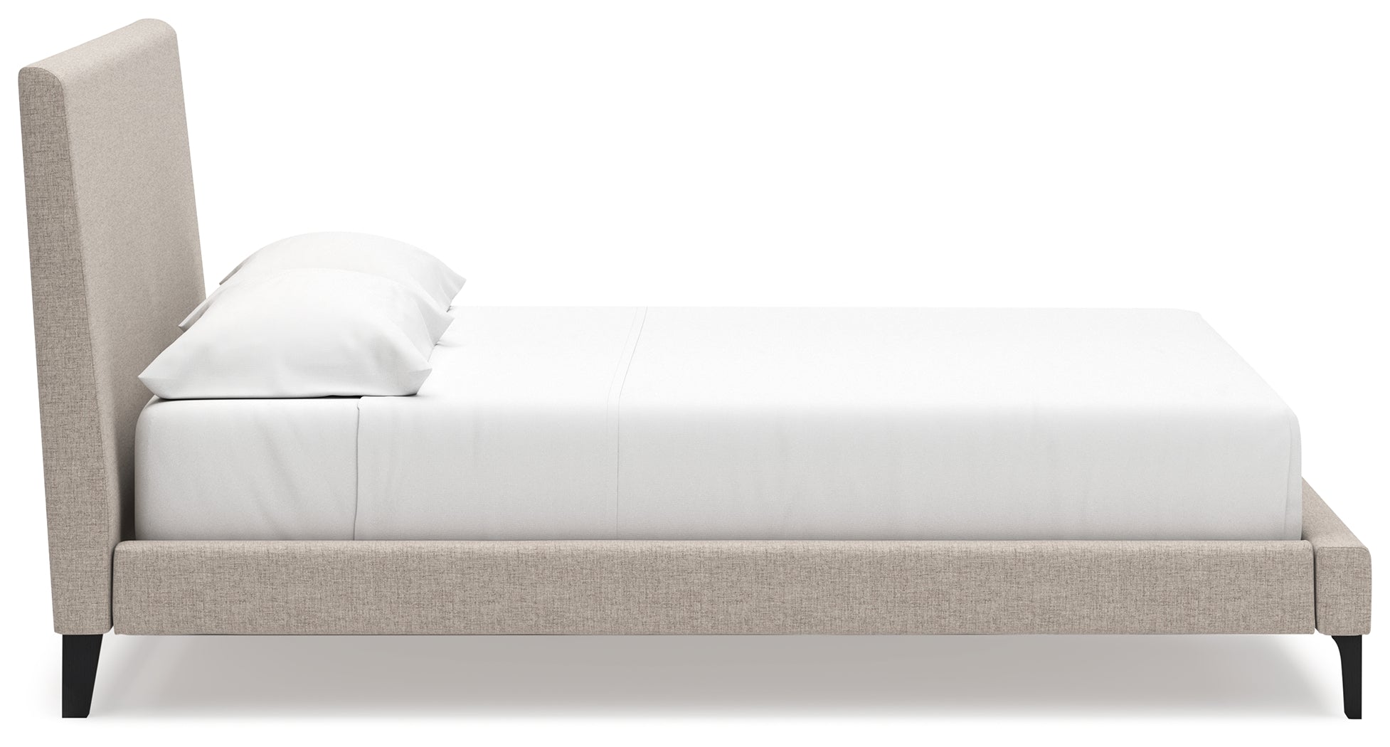 Cielden Soft Gray California King Upholstered Bed with Roll Slats - B1199-94