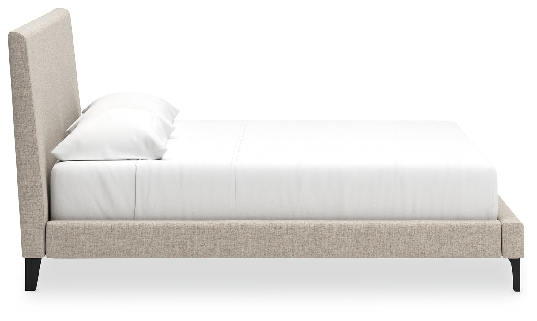 Cielden Soft Gray King Upholstered Bed with Roll Slats - B1199-82