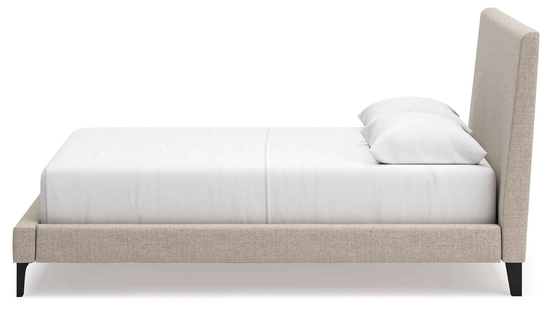 Cielden Soft Gray Queen Upholstered Bed with Roll Slats - B1199-81