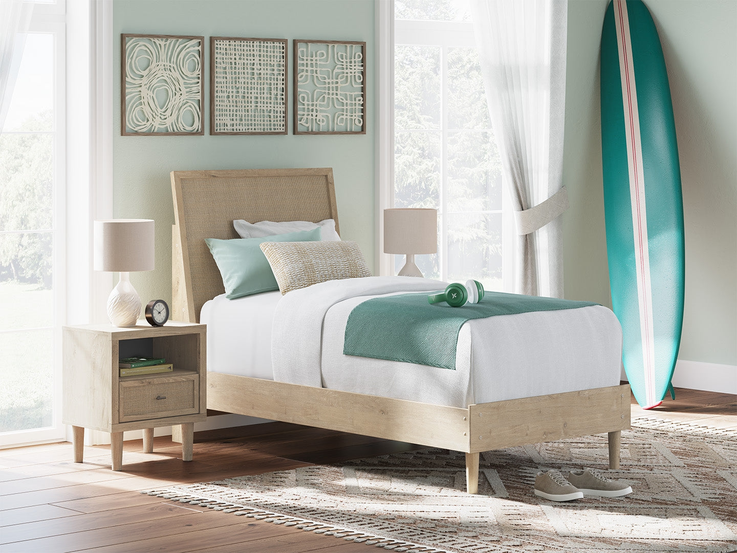 Cielden Two-tone Twin Panel Bed - B1199B18