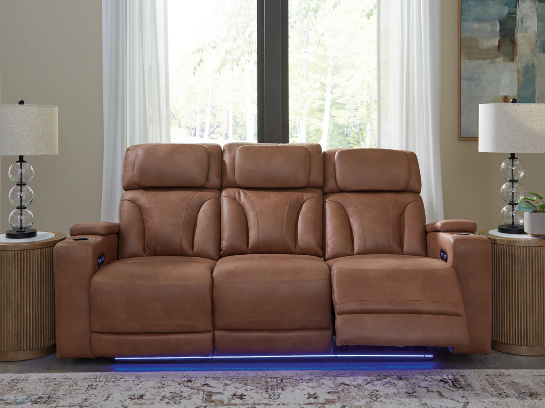 Clean-Slate Caramel Power Reclining Sofa - PC5010115