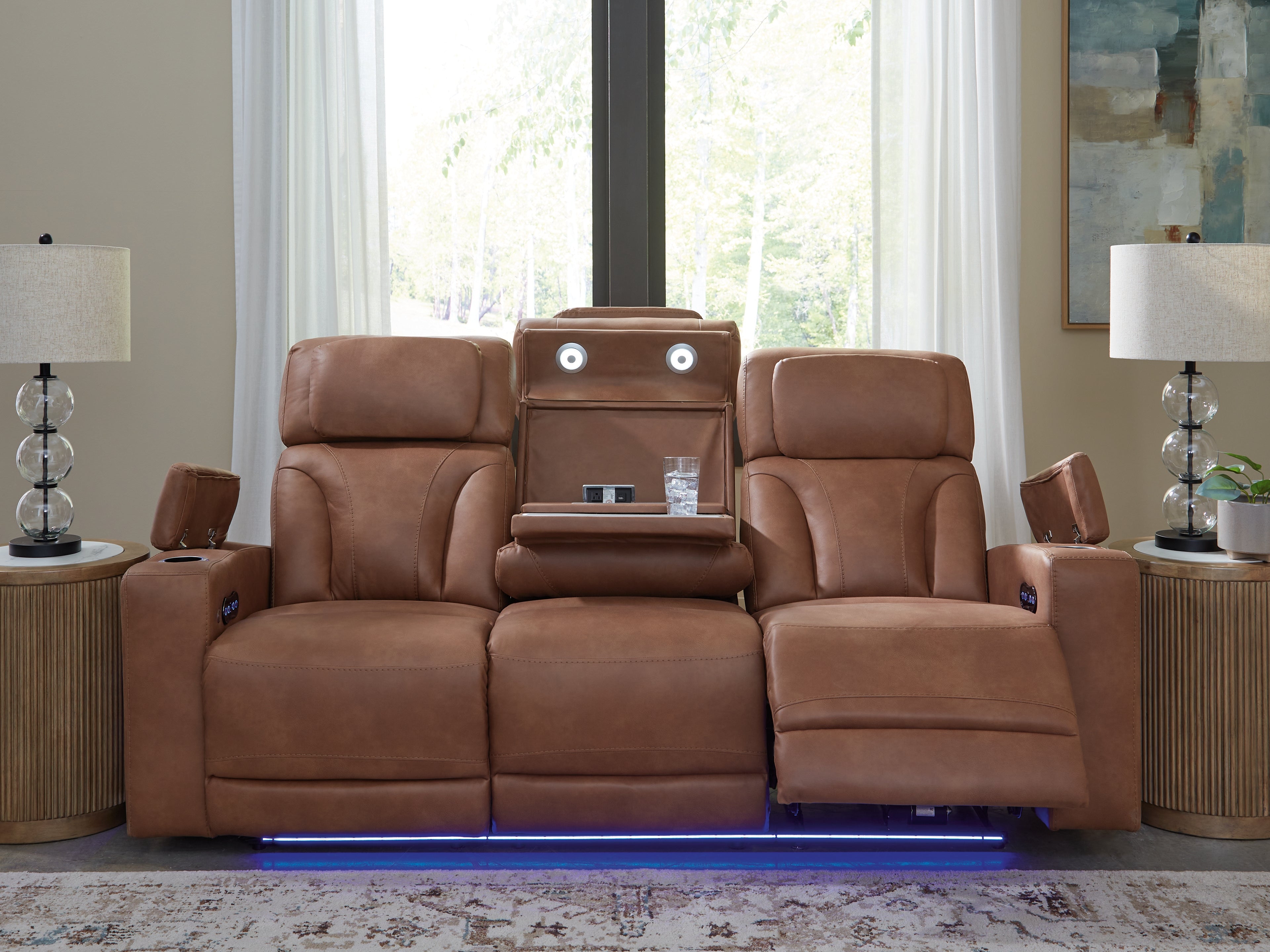 Clean-Slate Caramel Power Reclining Sofa - PC5010115