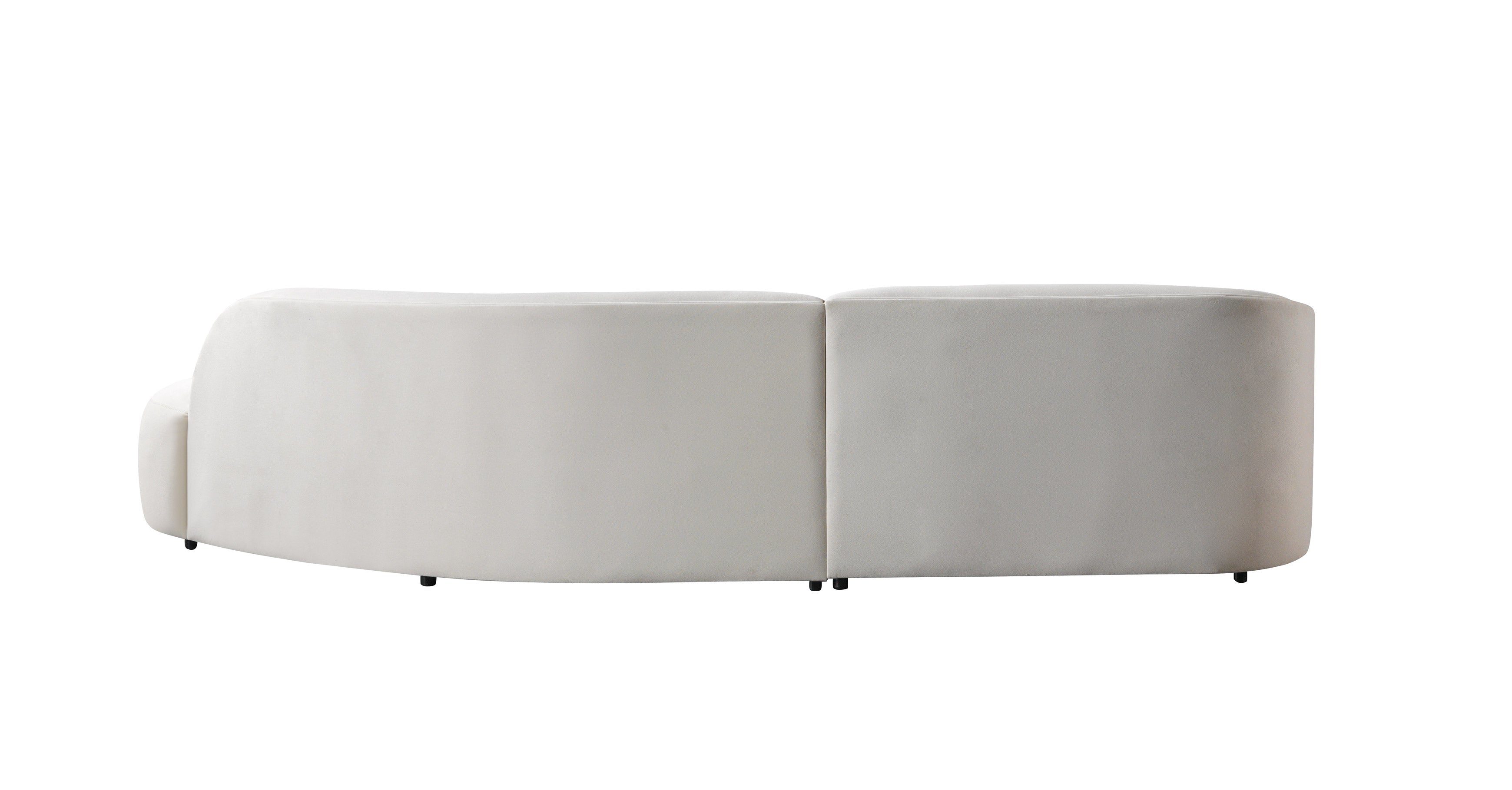 Cloe Ivory Velvet Curved 134" RAF Sectional - CLOEIVVL-SECRAF