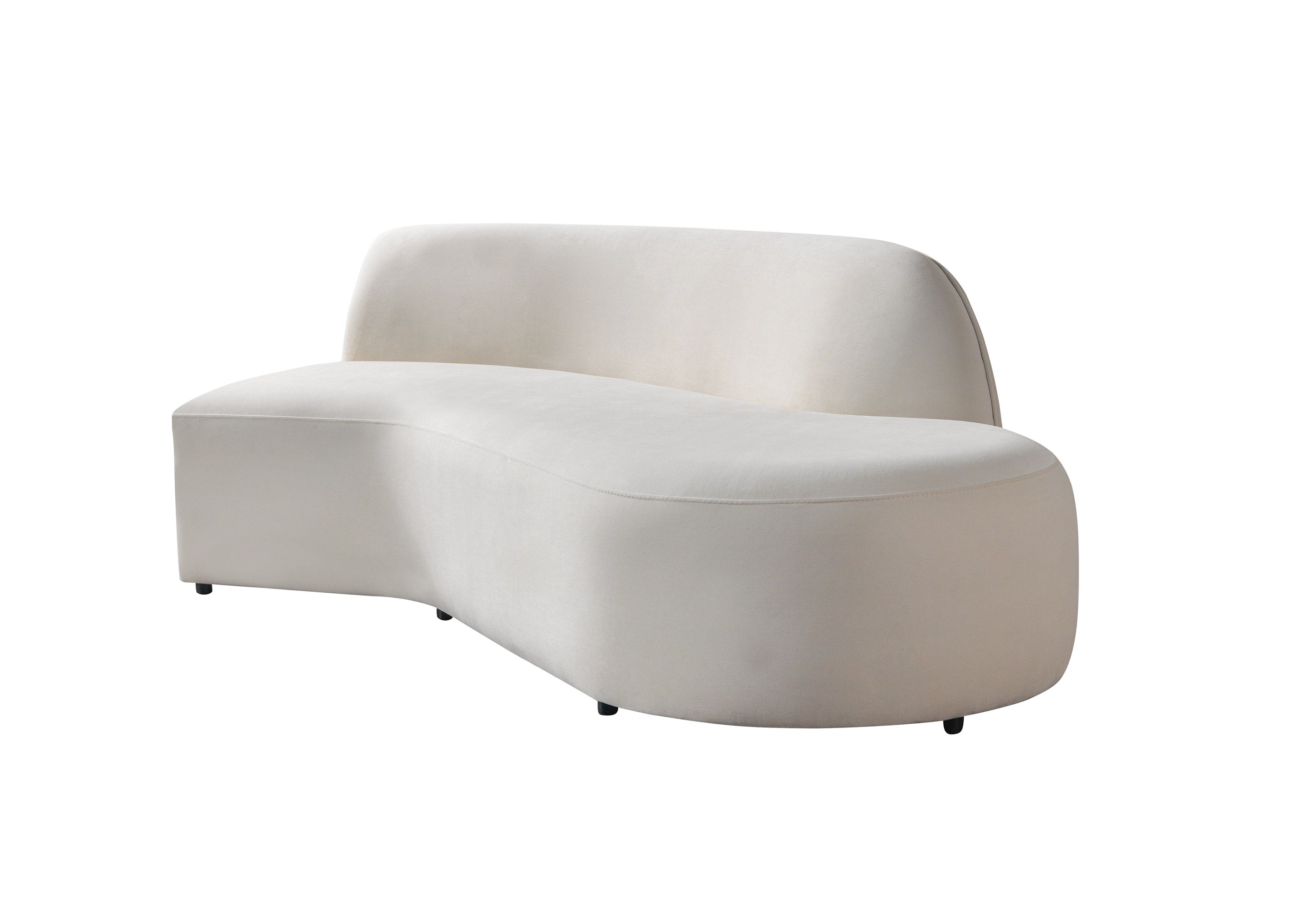 Cloe Ivory Velvet Curved 134" RAF Sectional - CLOEIVVL-SECRAF