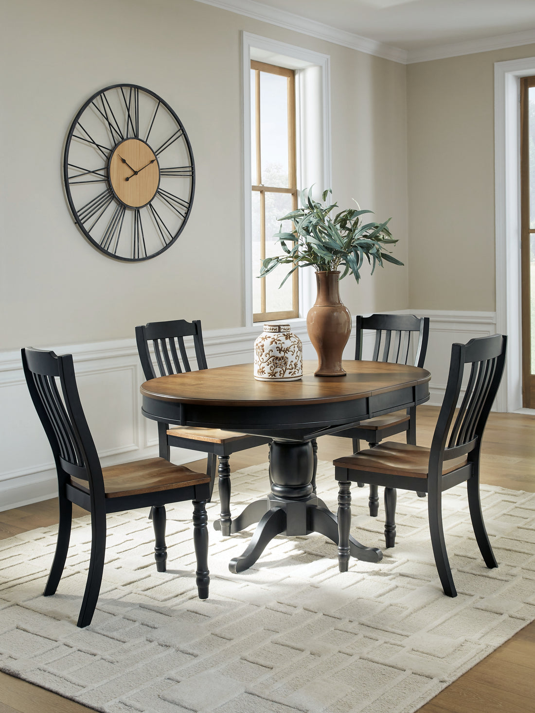 Clorazi Extension Dining Table and 4 Chairs - PCD619D2